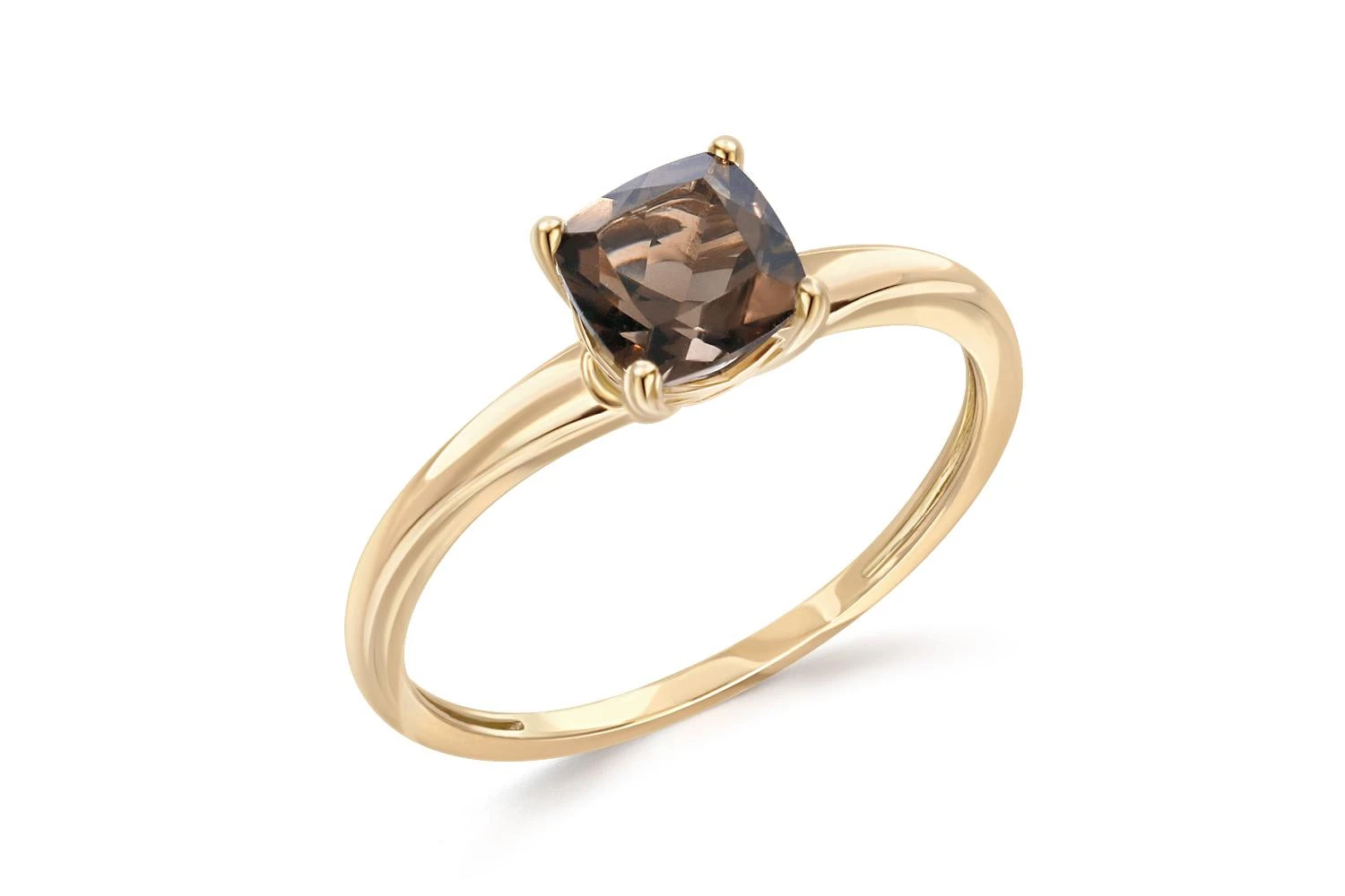 Кольцо из жёлтого золота с раухтопазом