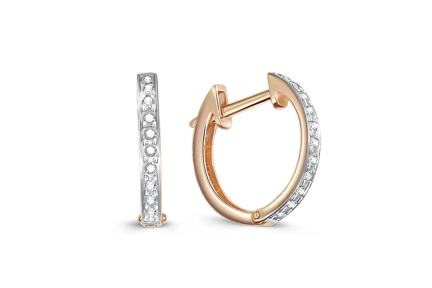 Серьги Дорожки из красного золота с 22 фианитами