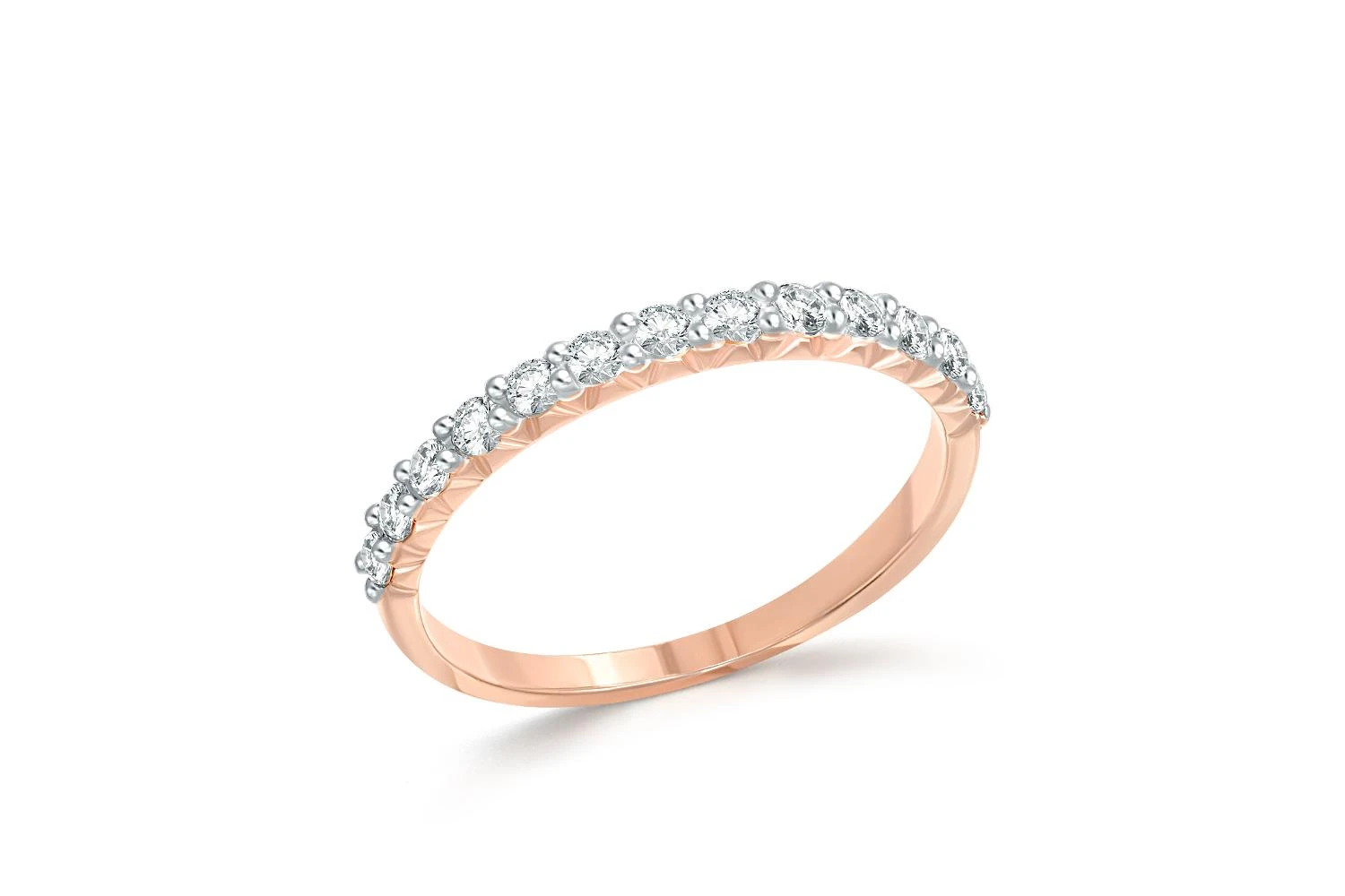 Кольцо Дорожка из красного золота с 13 фианитами