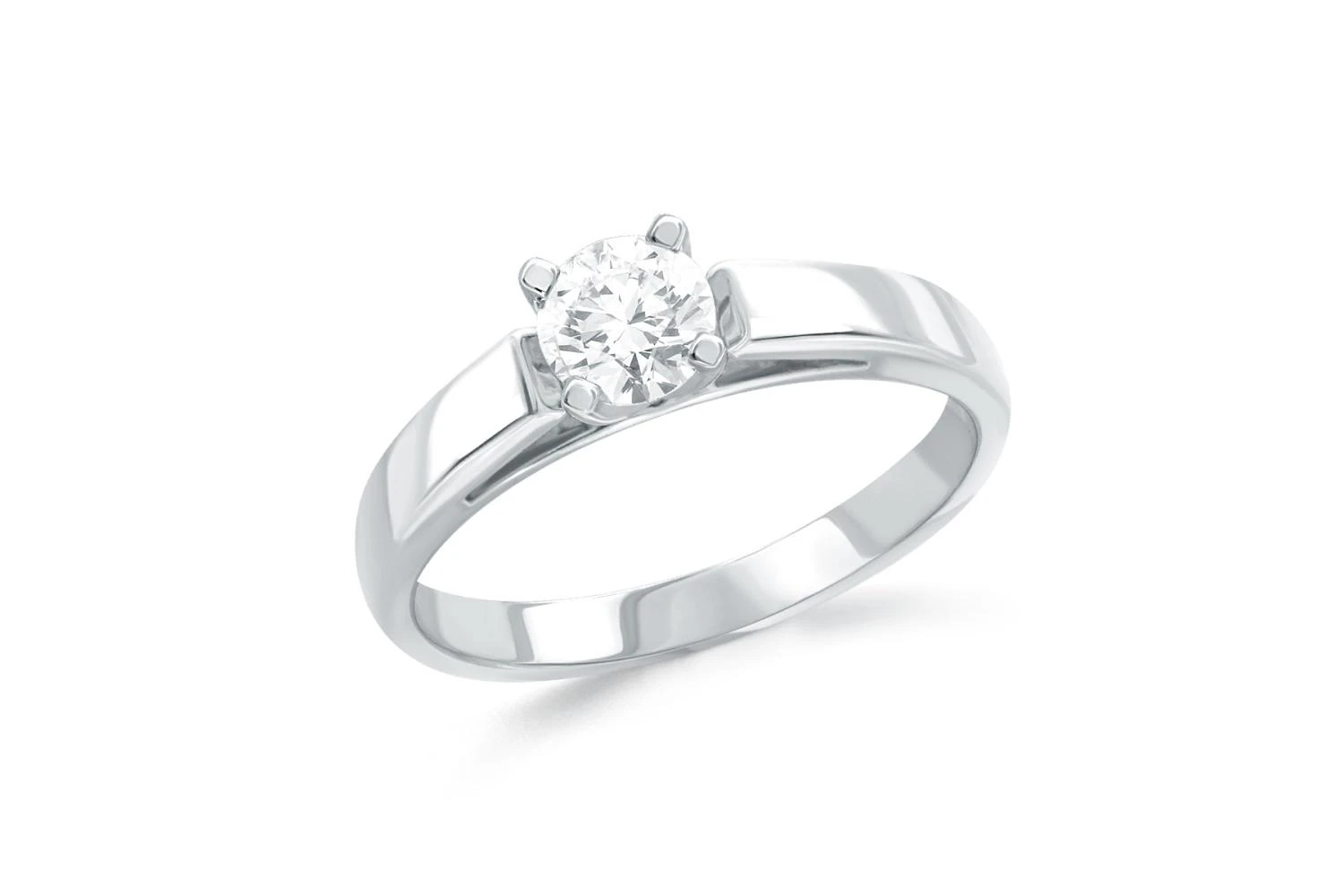 Кольцо из белого золота с муассанитом