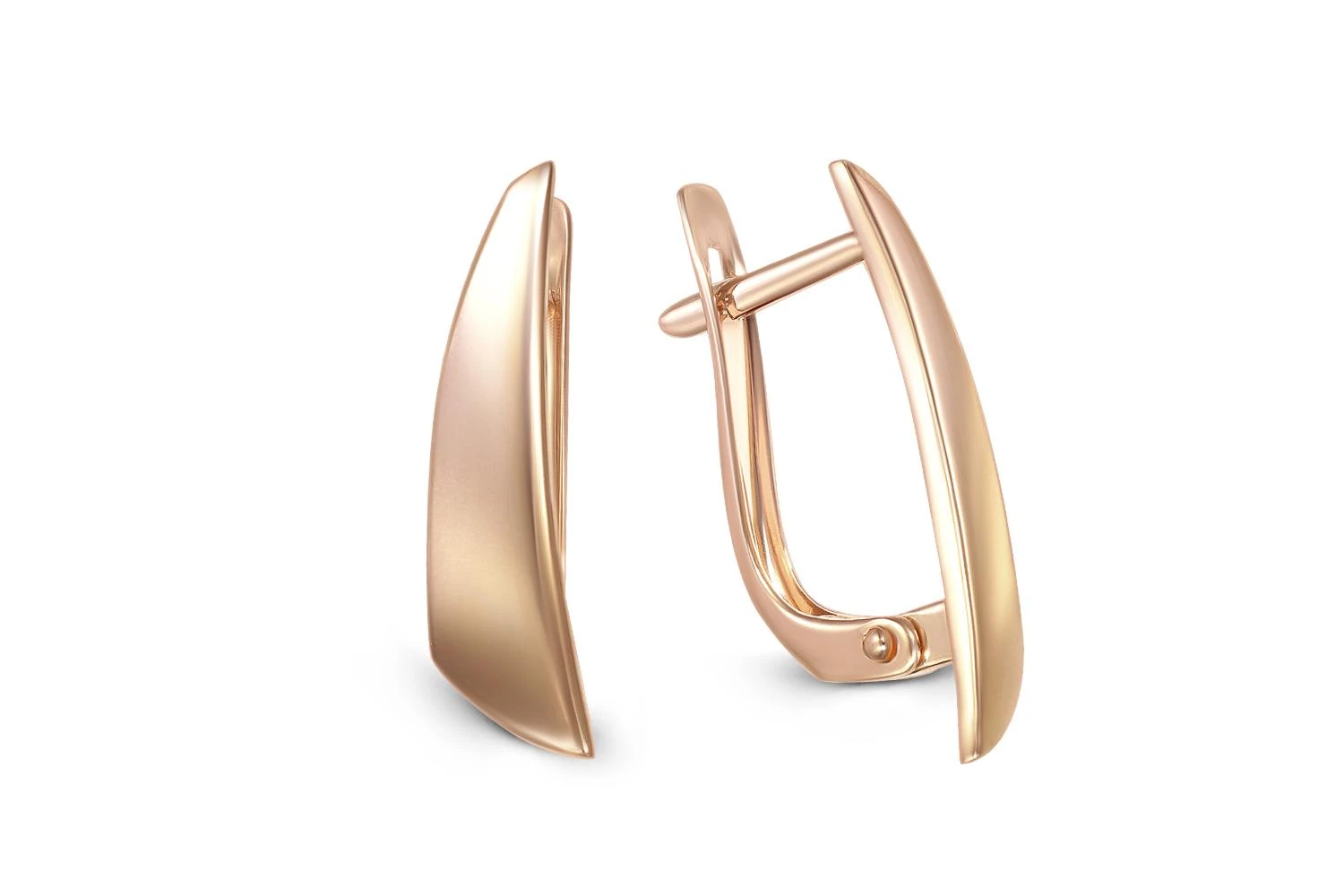 Серьги из красного золота без вставок