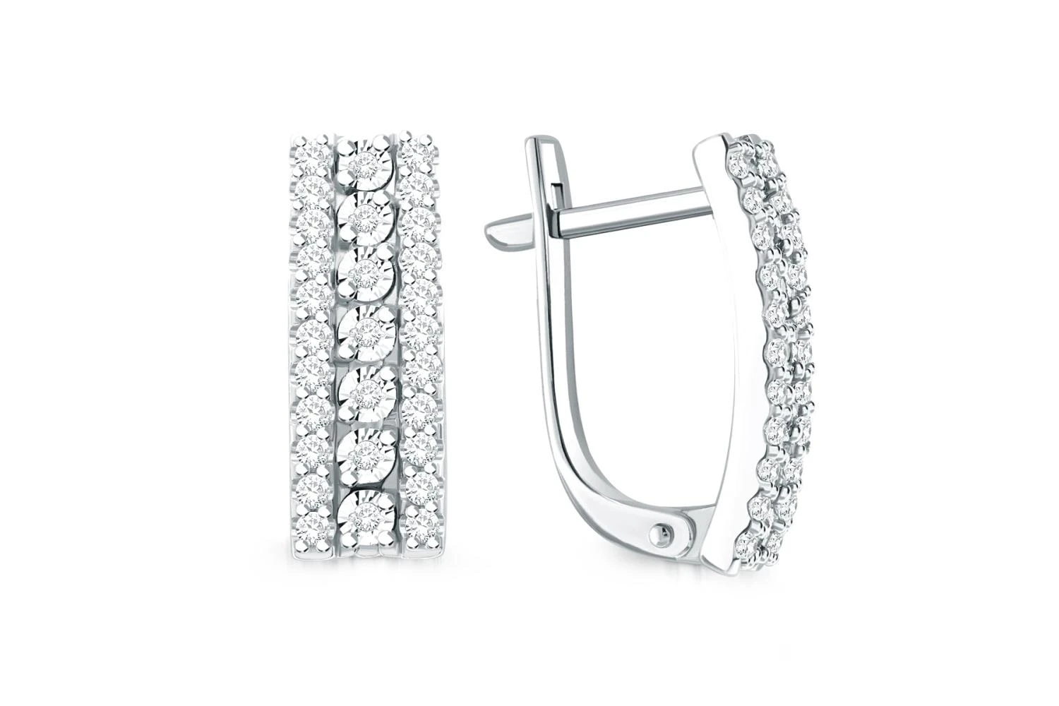 Серьги из белого золота с 58 бриллиантами