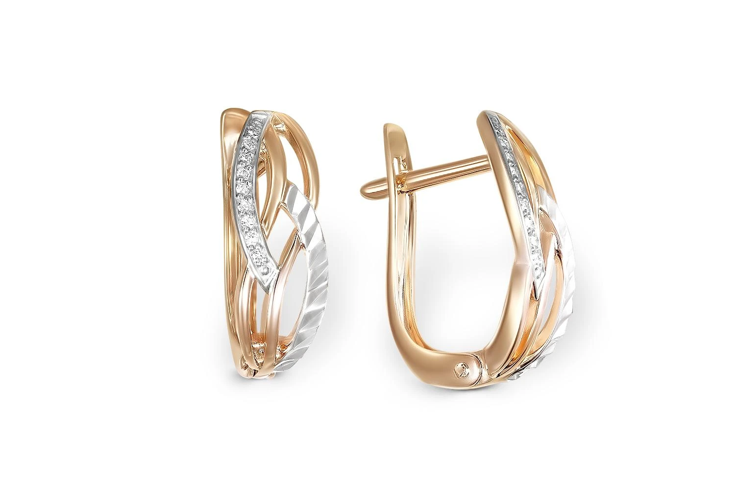 Серьги из красного золота с 18 бриллиантами