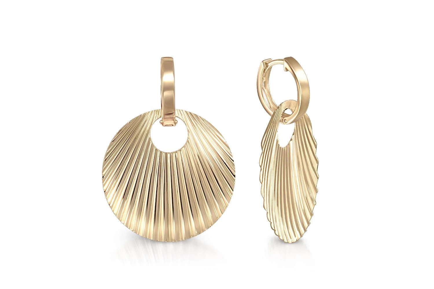 Серьги-трансформеры Круги из жёлтого золота без вставок