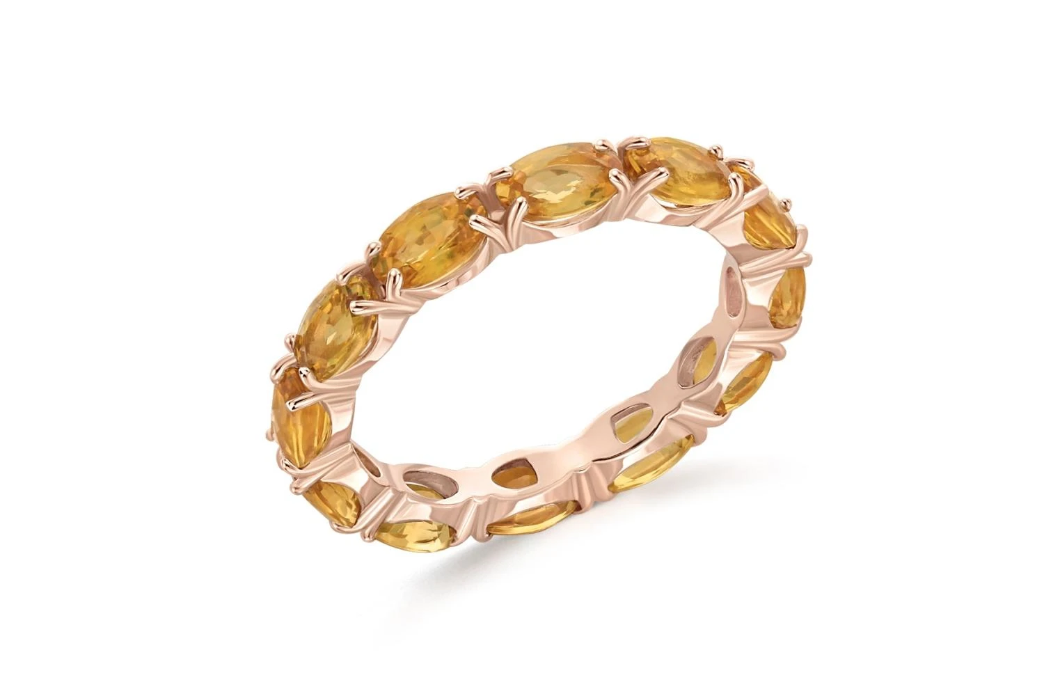 Кольцо Дорожка из красного золота с 12 сапфирами