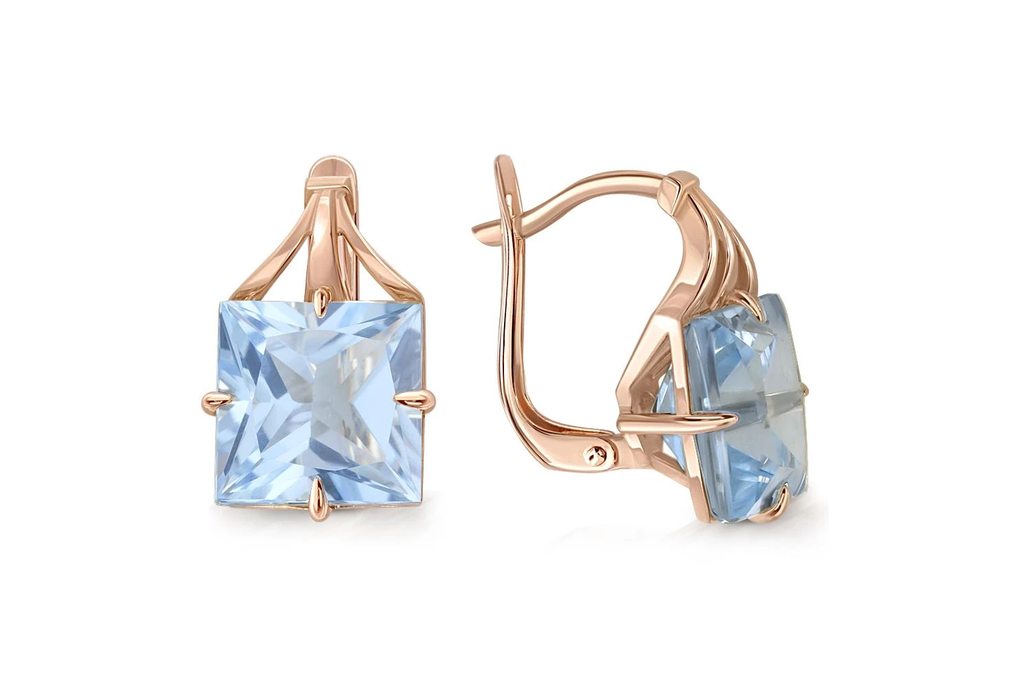 Серьги из красного золота с 2 топазами sky