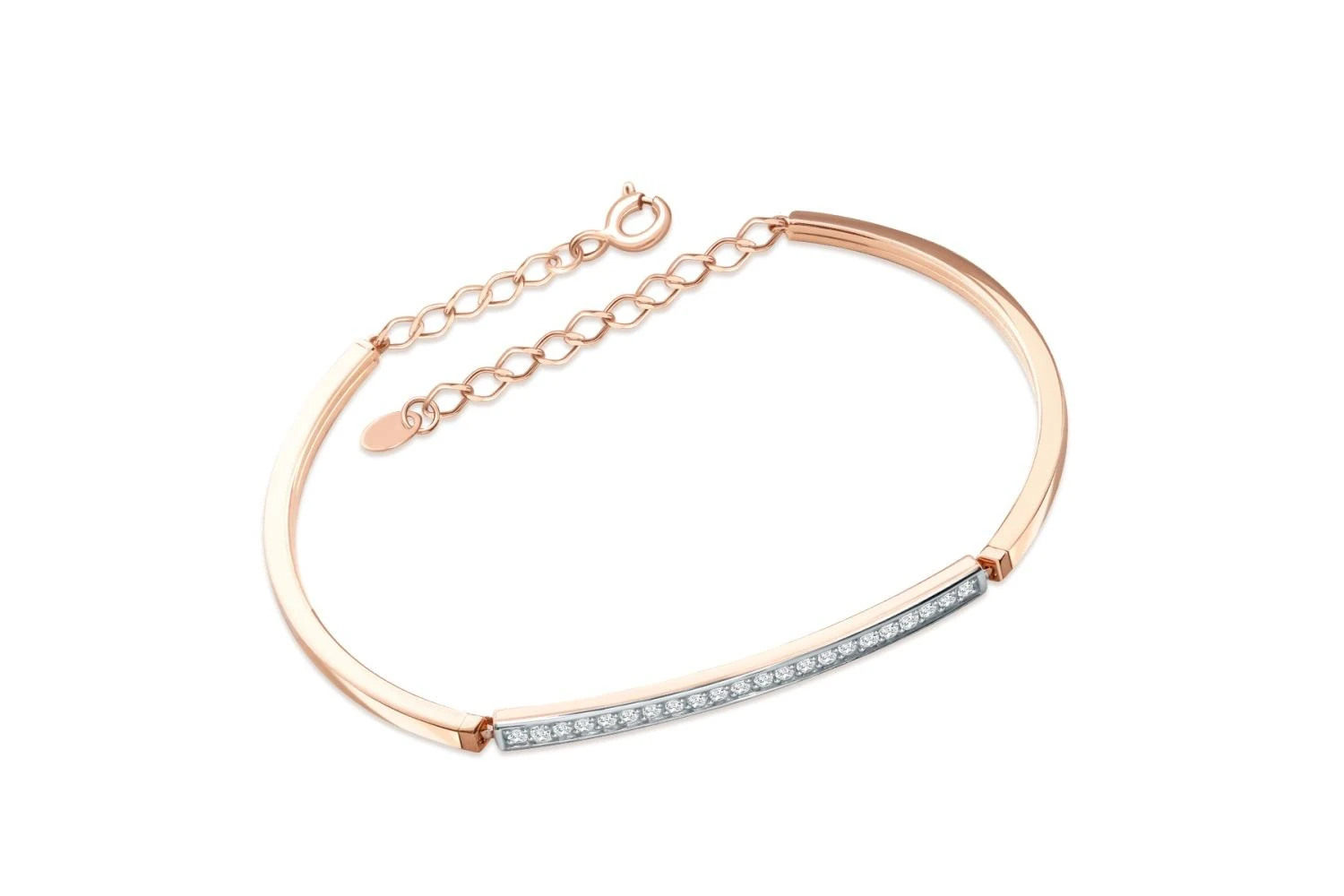 Браслет Дорожка из красного золота с 22 фианитами