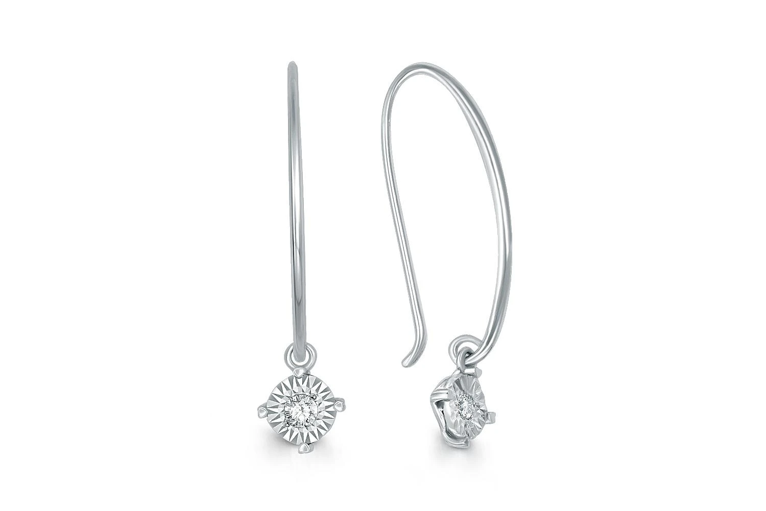 Серьги из белого золота с 2 бриллиантами