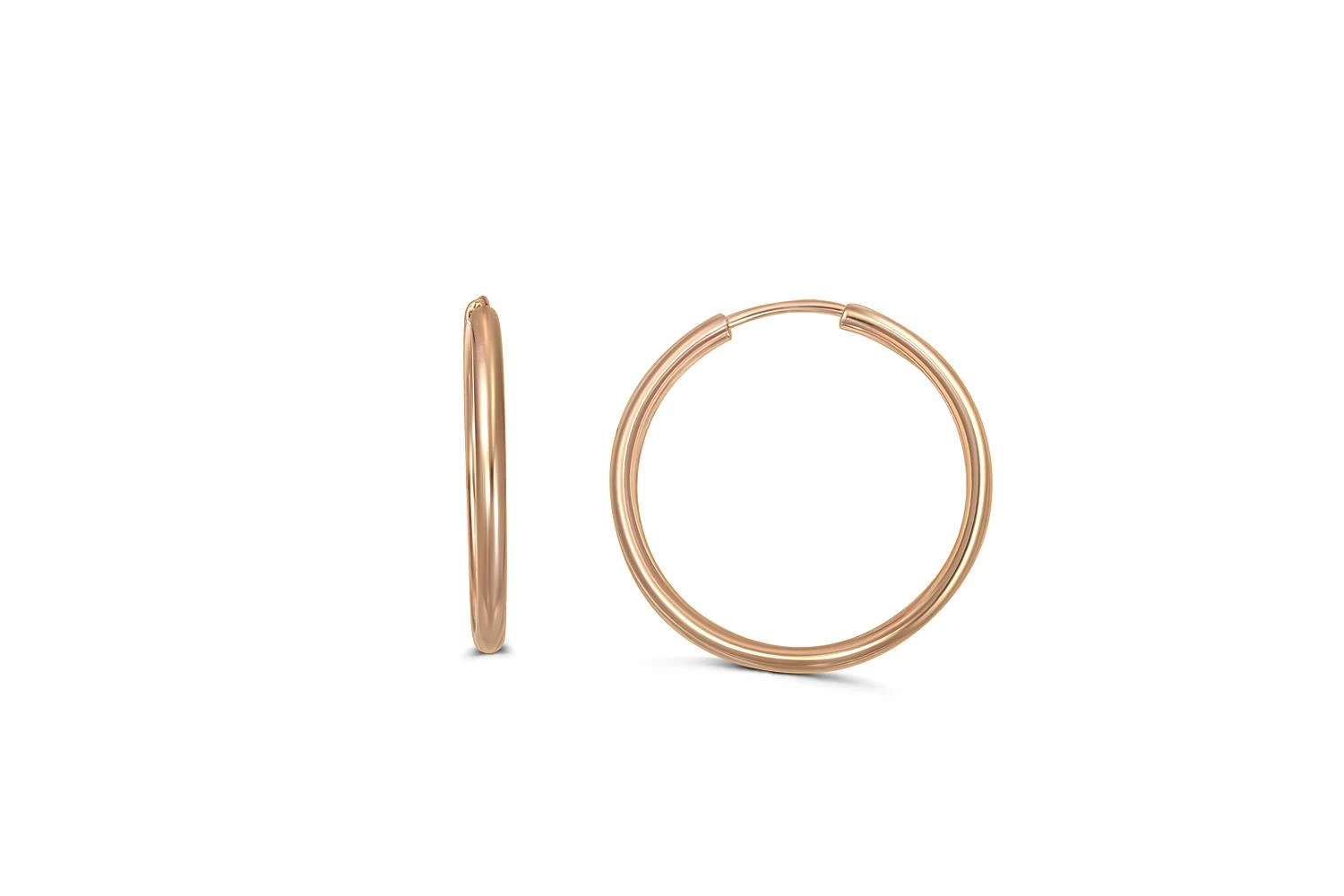 Серьги-конго из красного золота без вставок