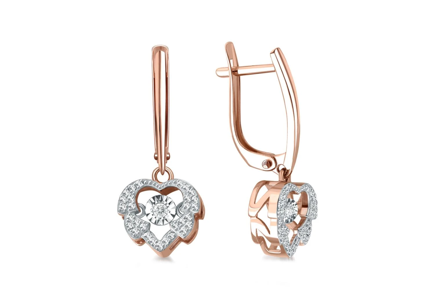 Серьги из красного золота с 60 бриллиантами