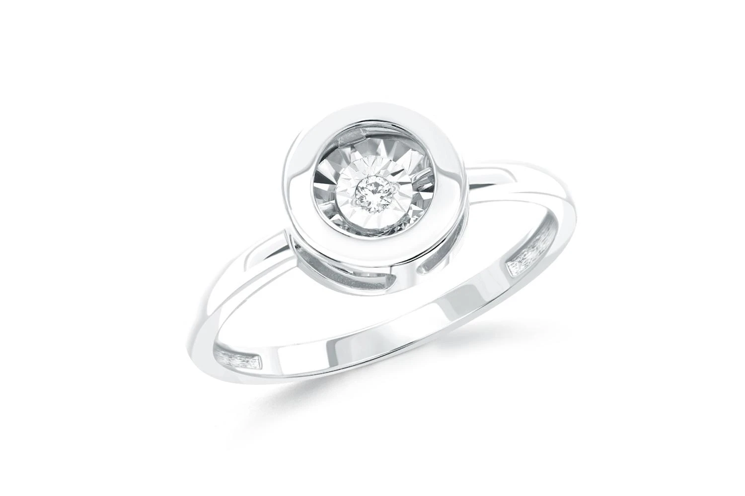 Кольцо из белого золота с бриллиантом