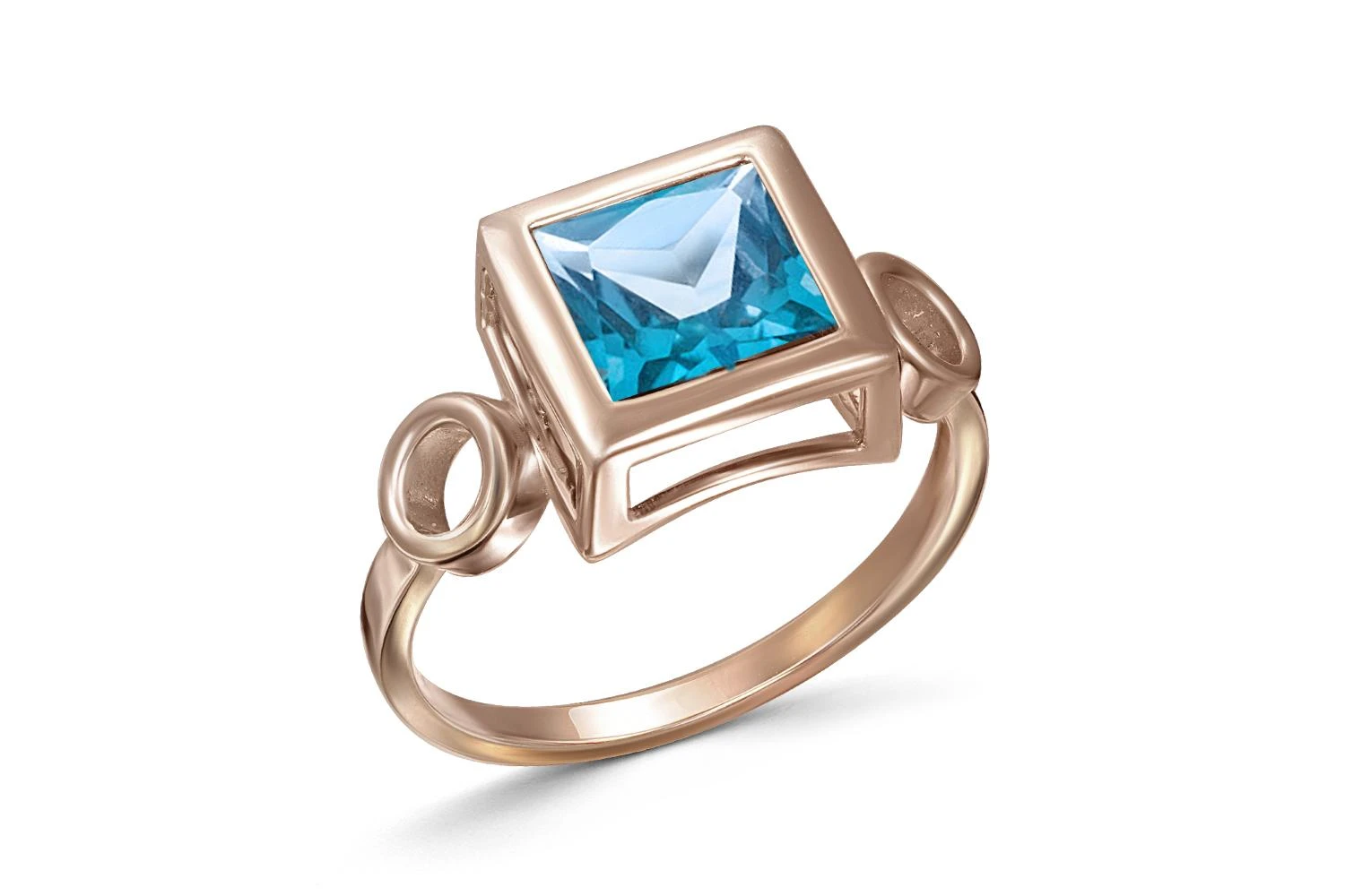 Кольцо из красного золота с топазом swiss