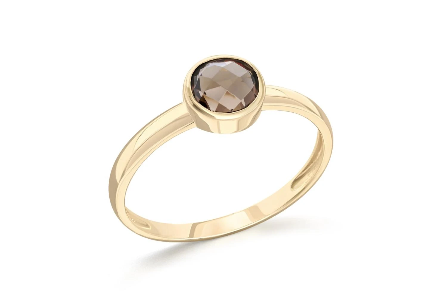 Кольцо из жёлтого золота с раухтопазом