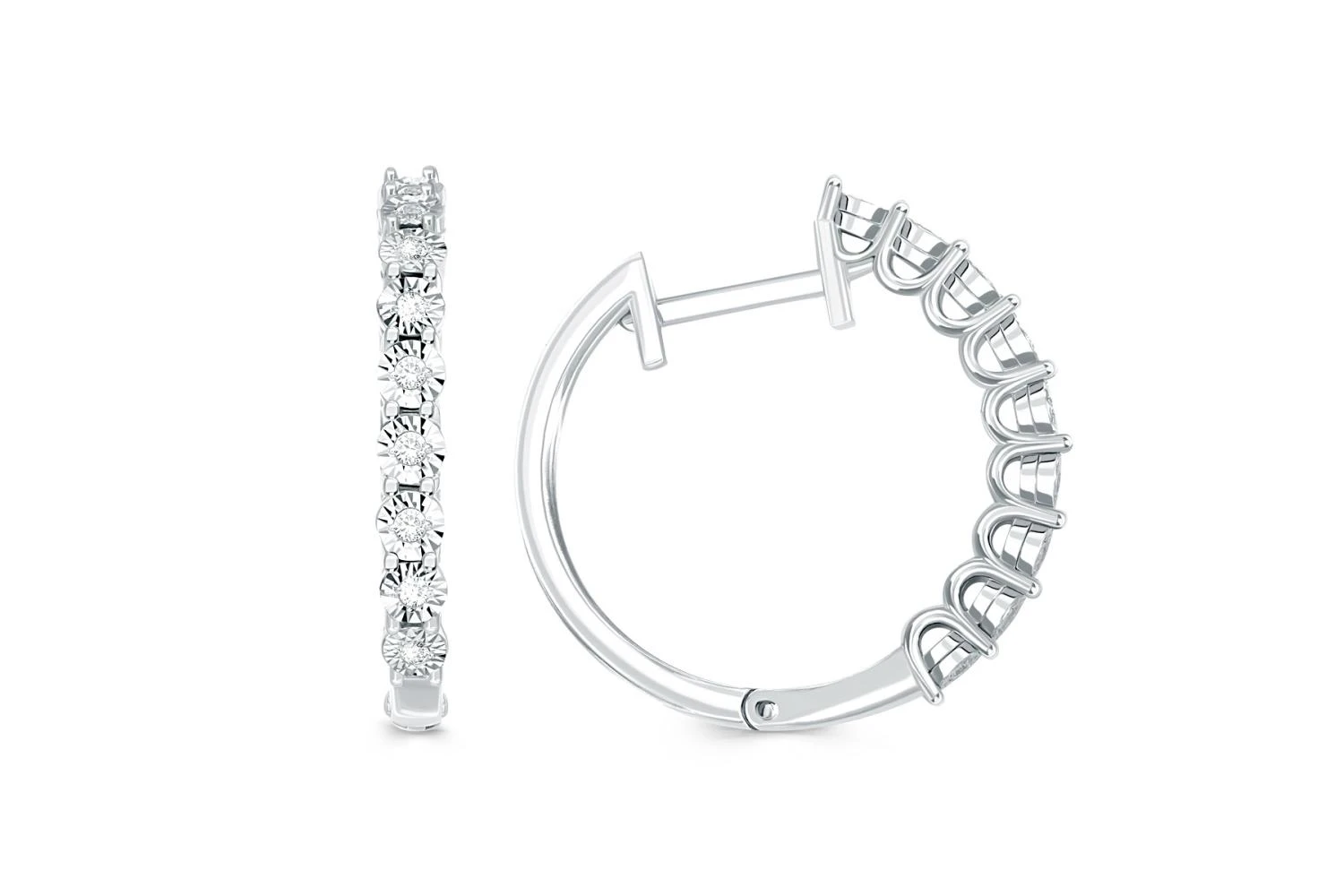 Серьги Дорожки из белого золота с 18 бриллиантами