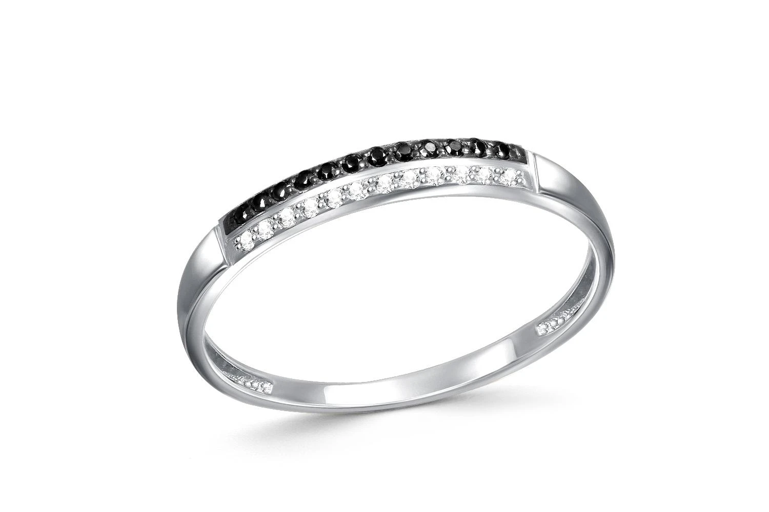 Кольцо Дорожка из белого золота с 24 фианитами