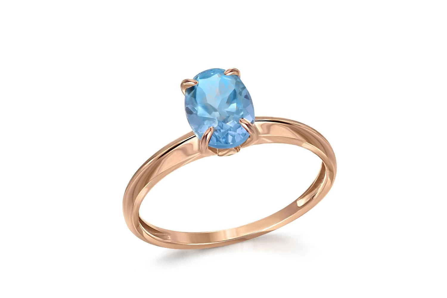 Кольцо из красного золота с топазом swiss