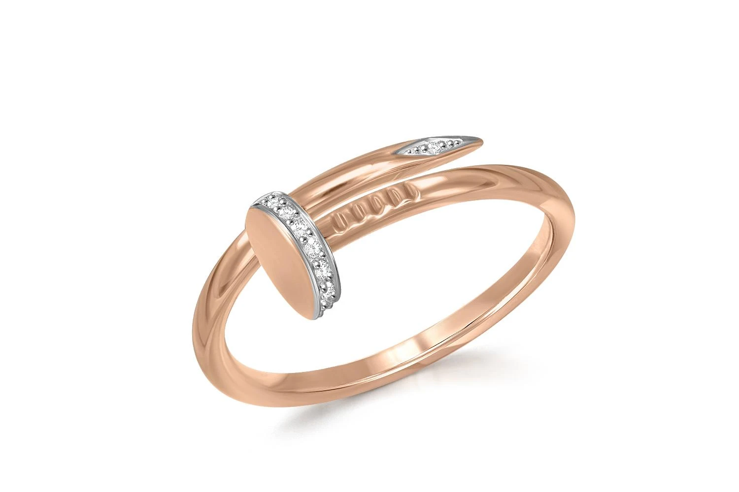 Кольцо Гвоздь из красного золота с 13 бриллиантами