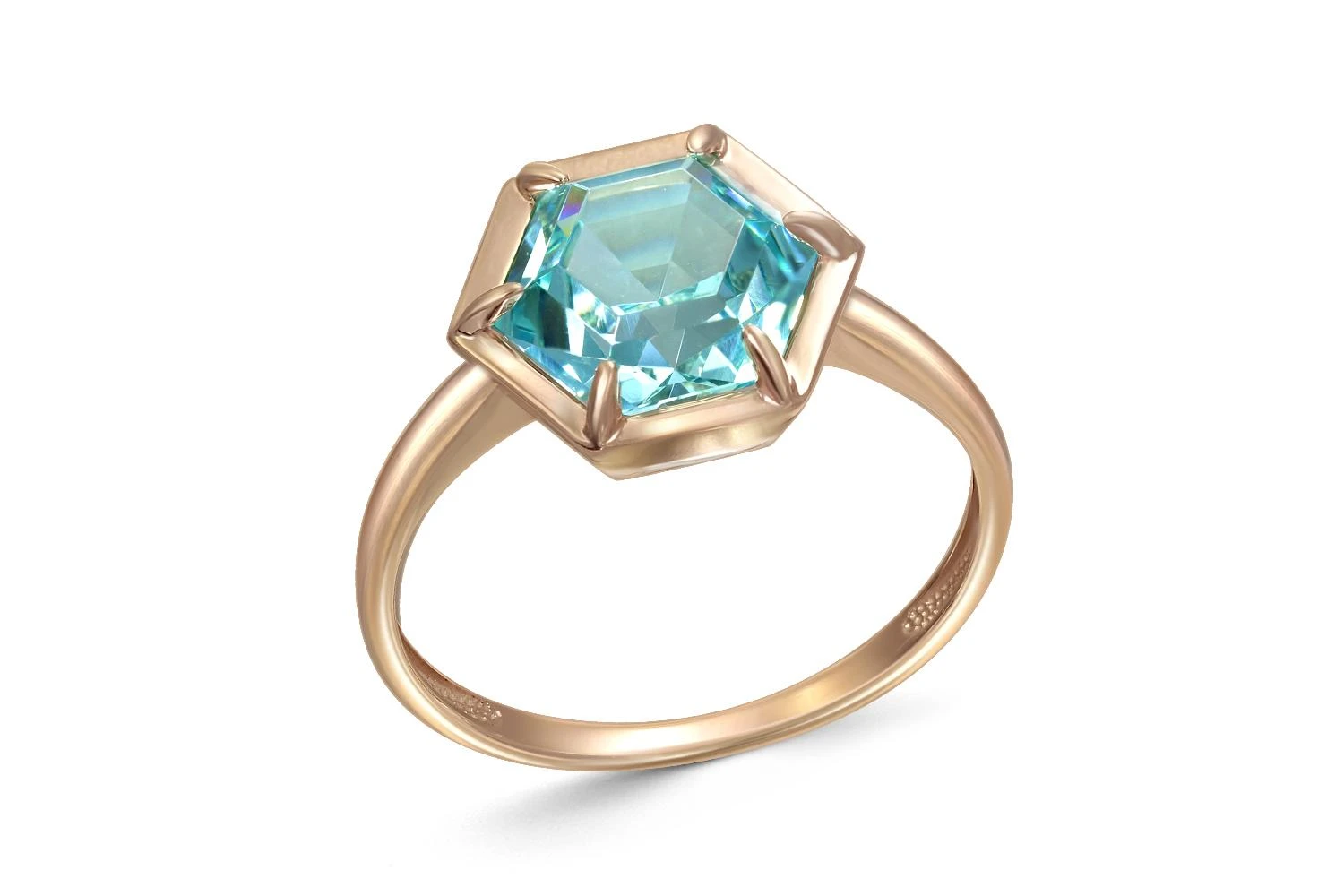 Кольцо из красного золота с ситаллом