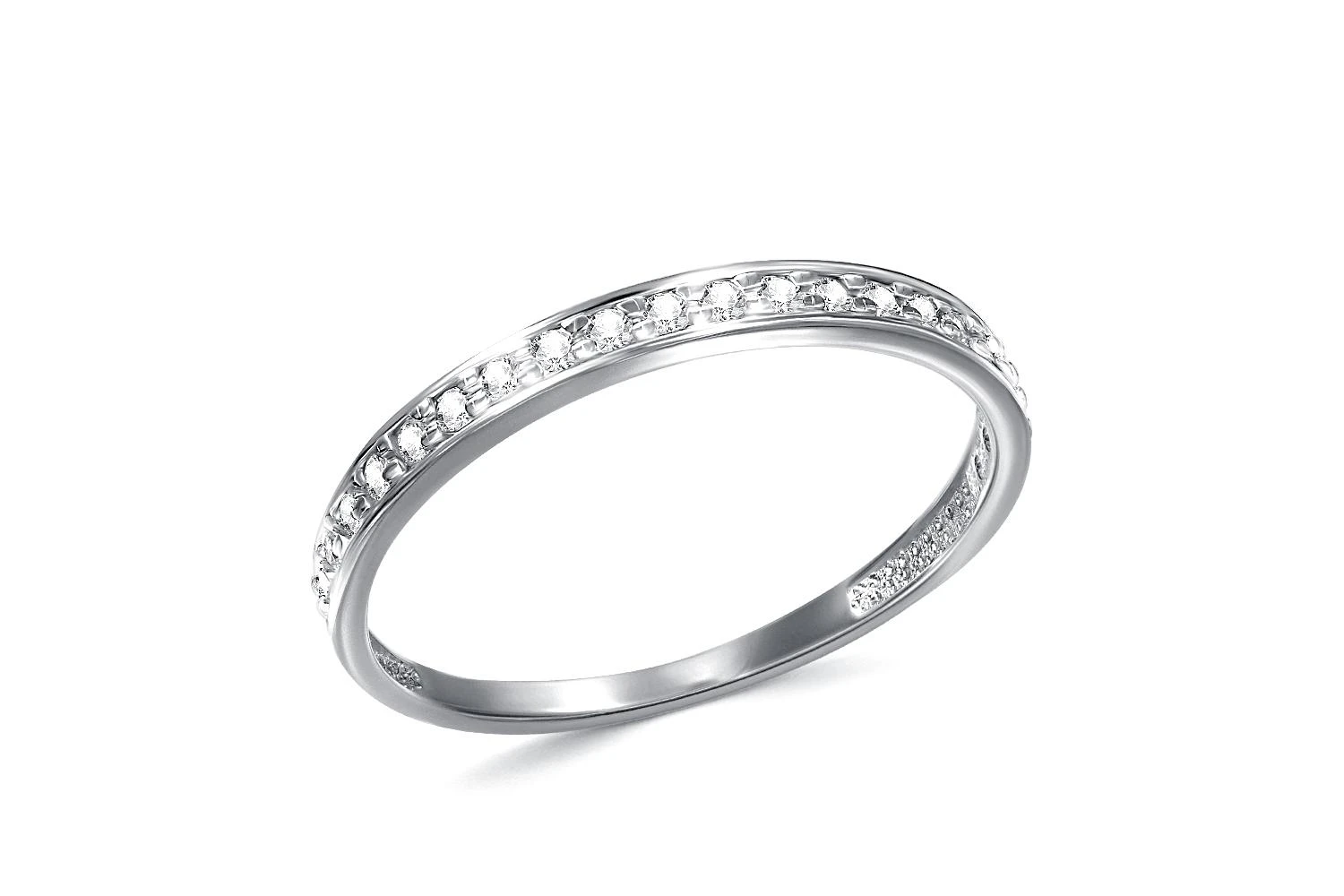 Кольцо Дорожка из белого золота с 21 фианитами