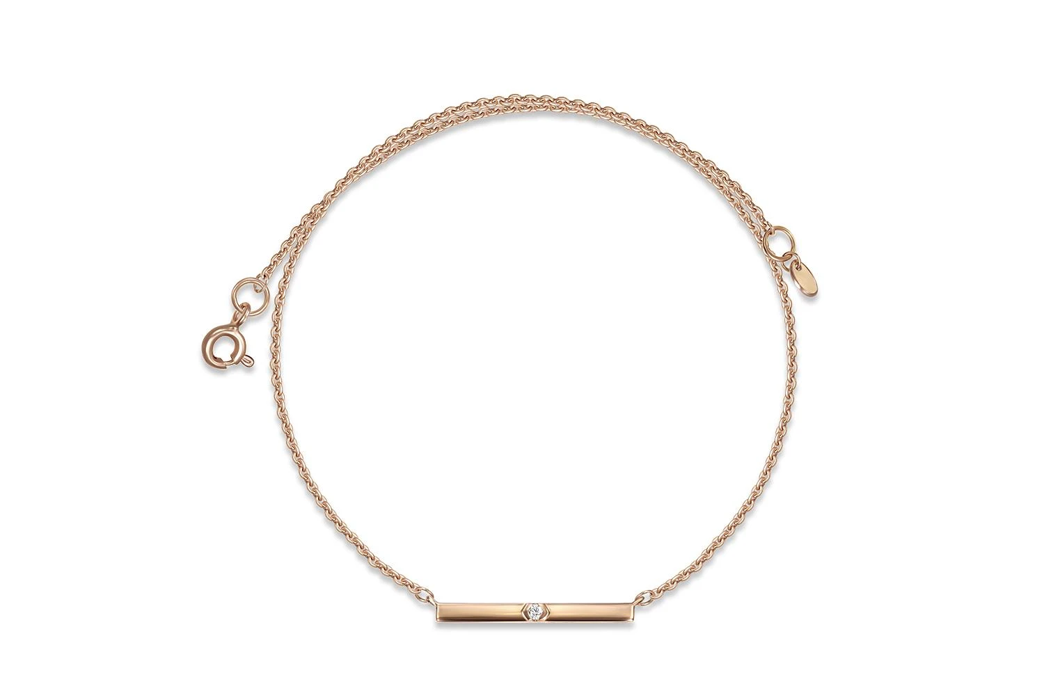 Колье из красного золота с фианитом