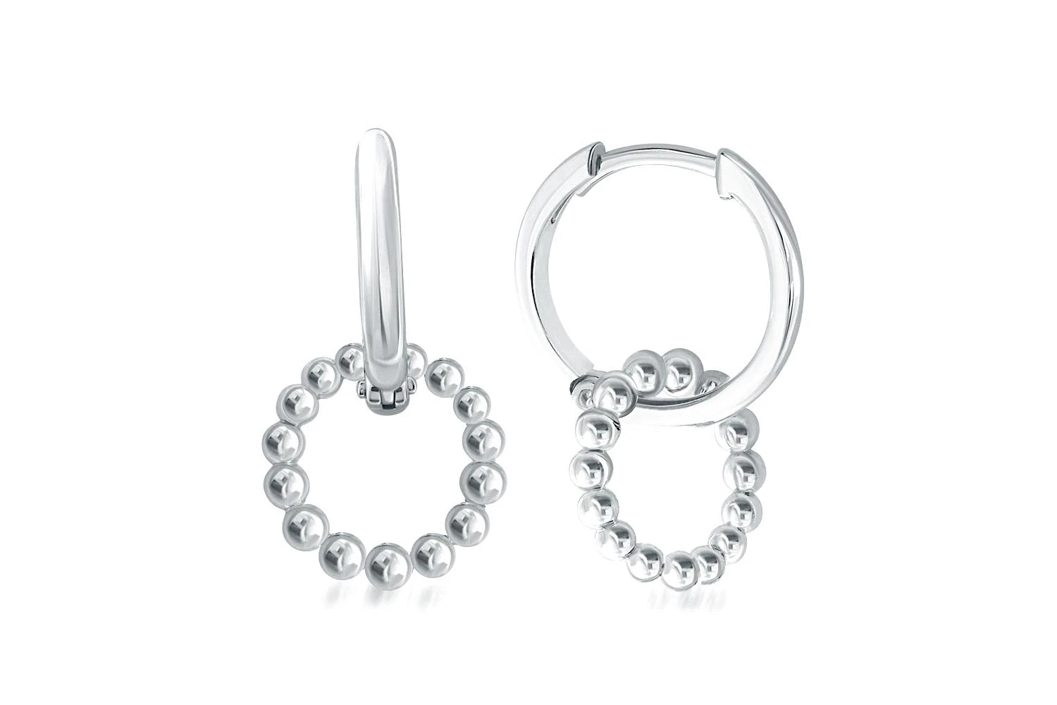 Серьги-трансформеры из белого золота без вставок