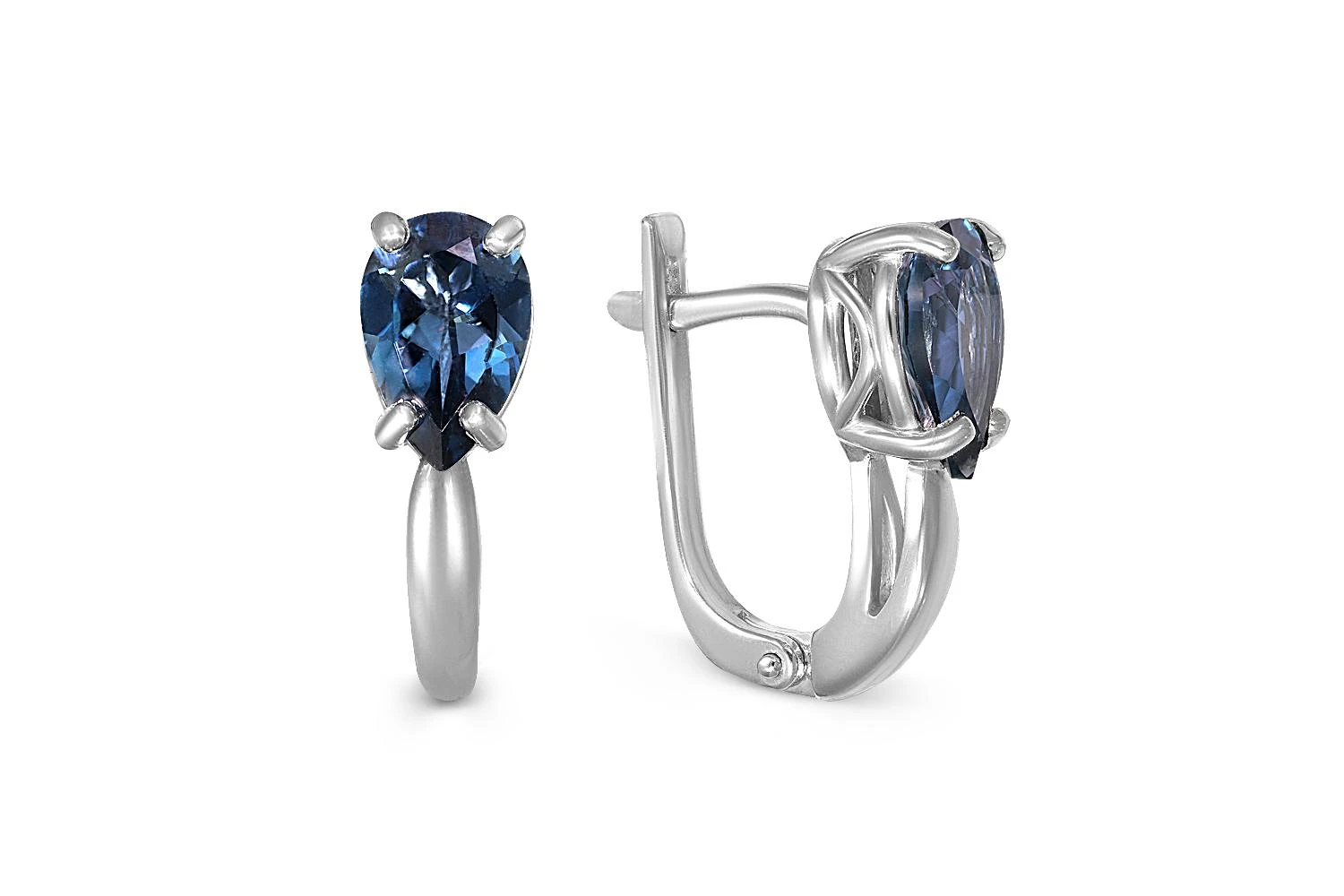 Серьги из белого золота с 2 топазами лондон