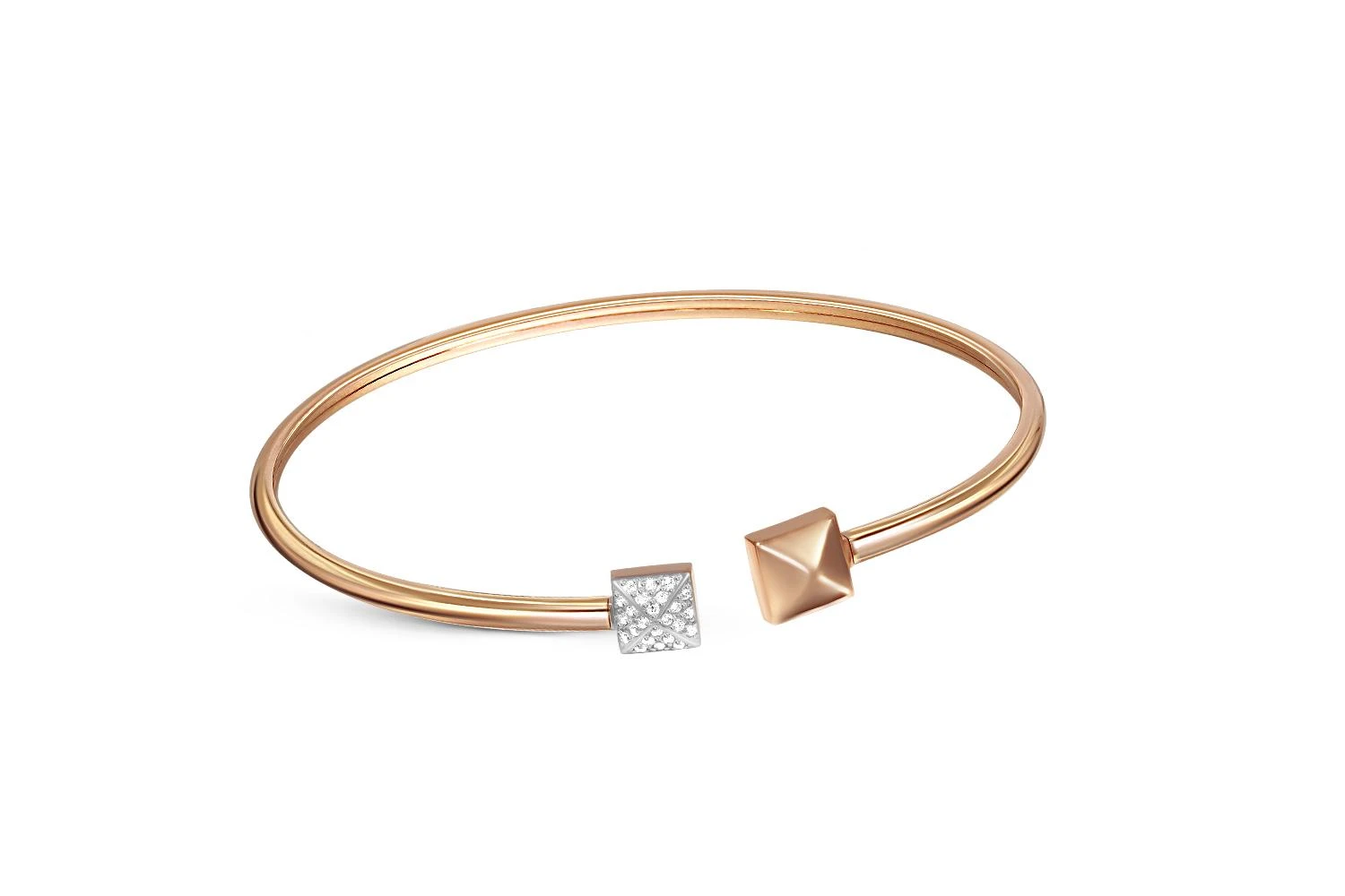 Браслет из красного золота с 24 фианитами