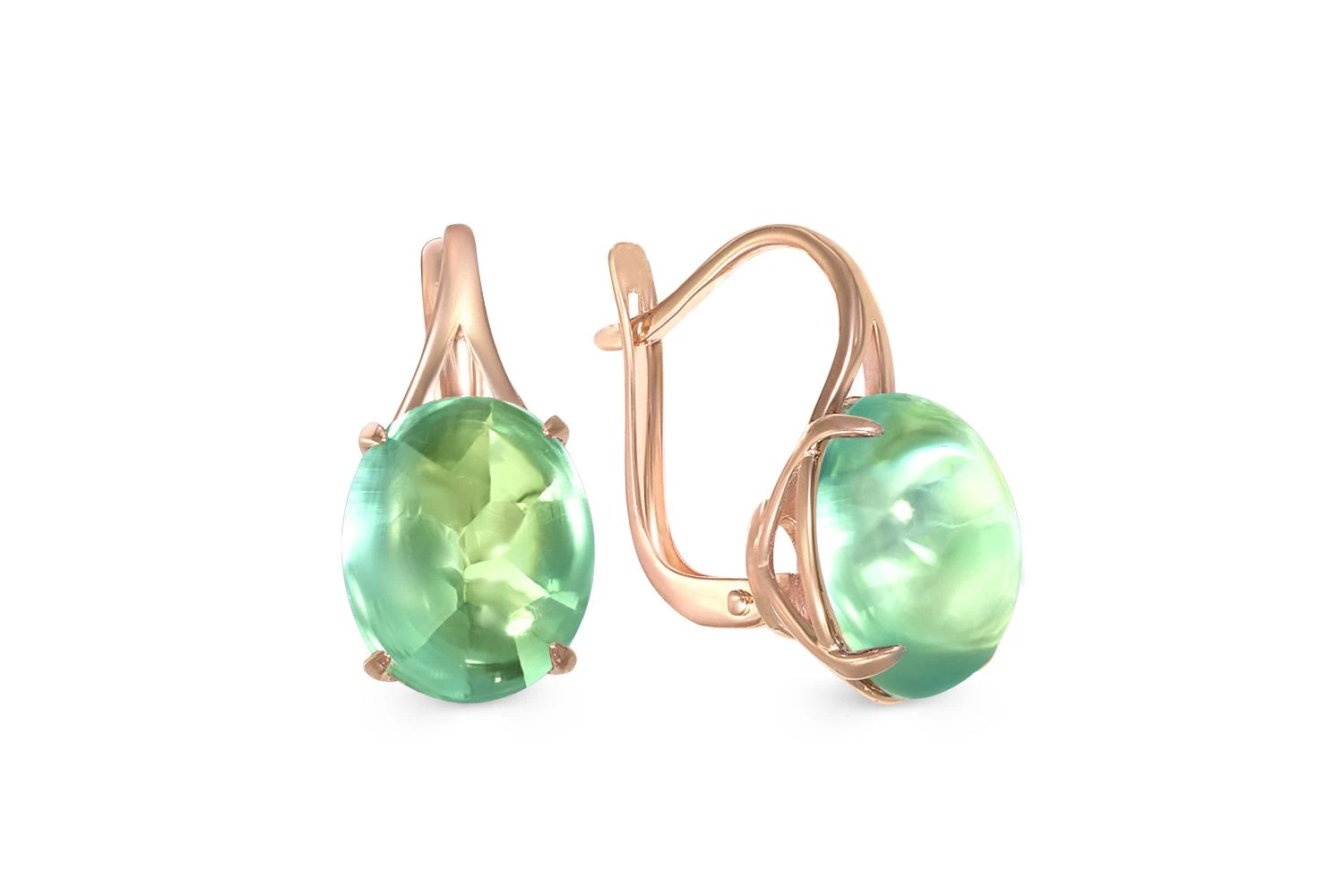 Серьги из красного золота с 2 наноситалами