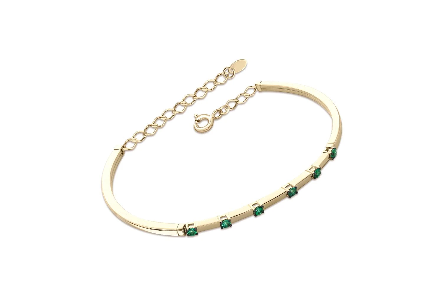 Браслет из жёлтого золота с 6 изумрудами