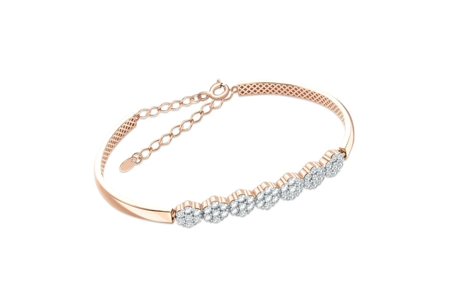 Браслет Малинка из красного золота с 49 фианитами