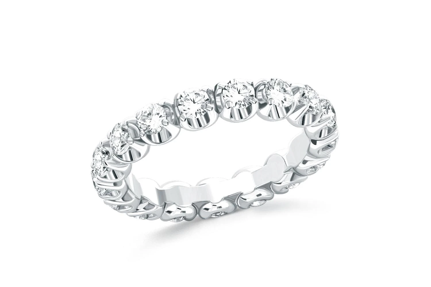 Кольцо из белого золота с 17 бриллиантами