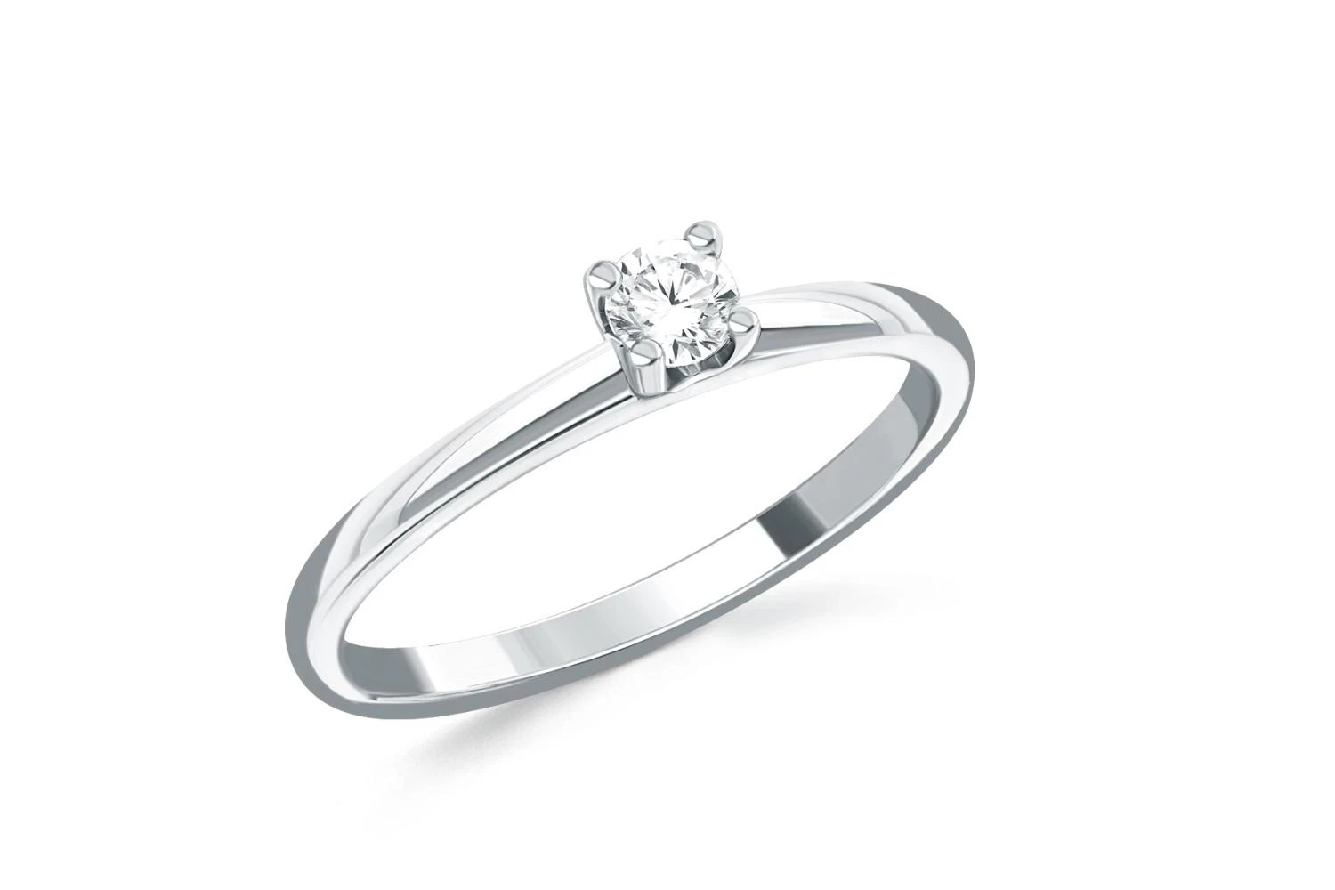 Кольцо из белого золота с муассанитом