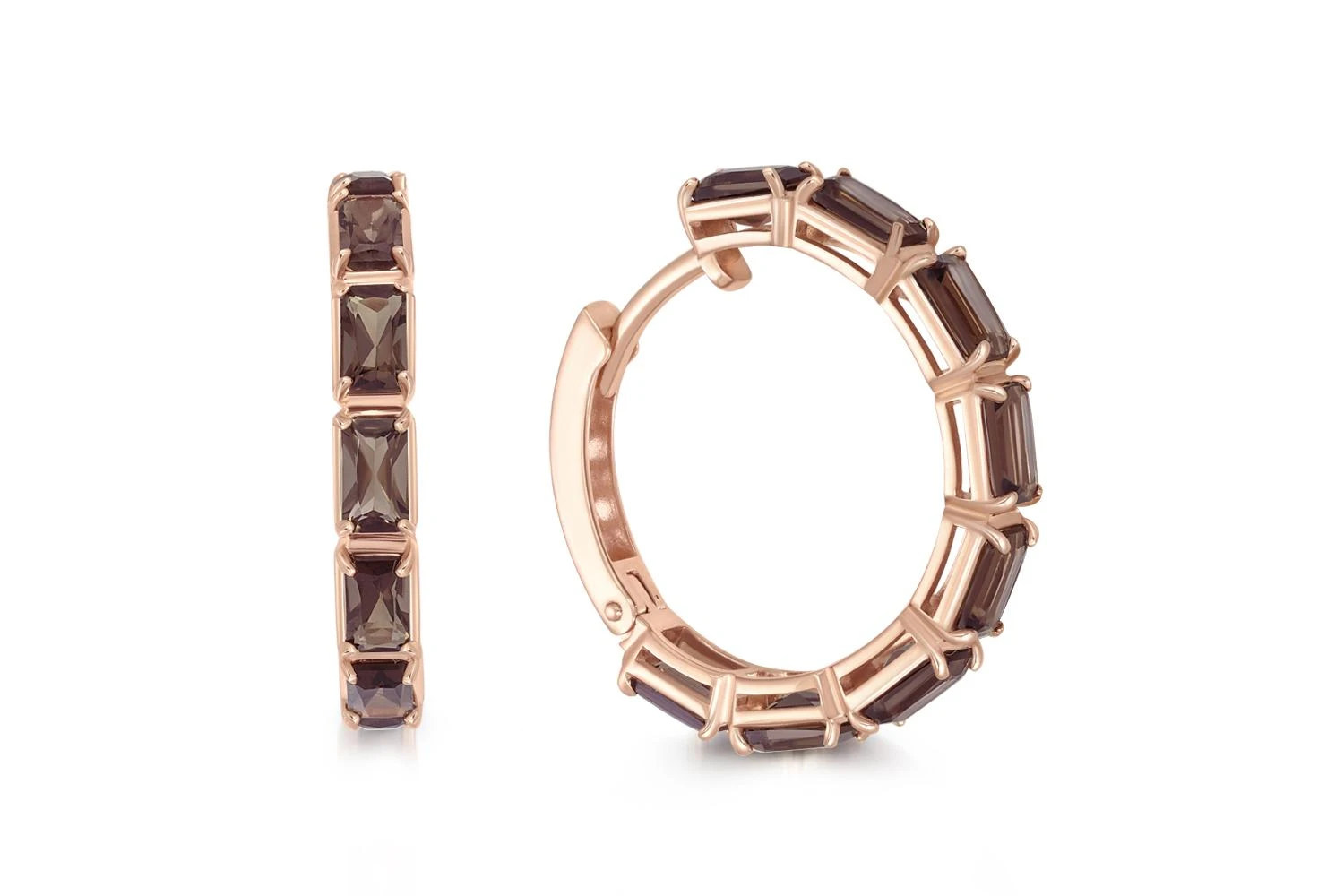 Серьги из красного золота с 16 раухтопазами