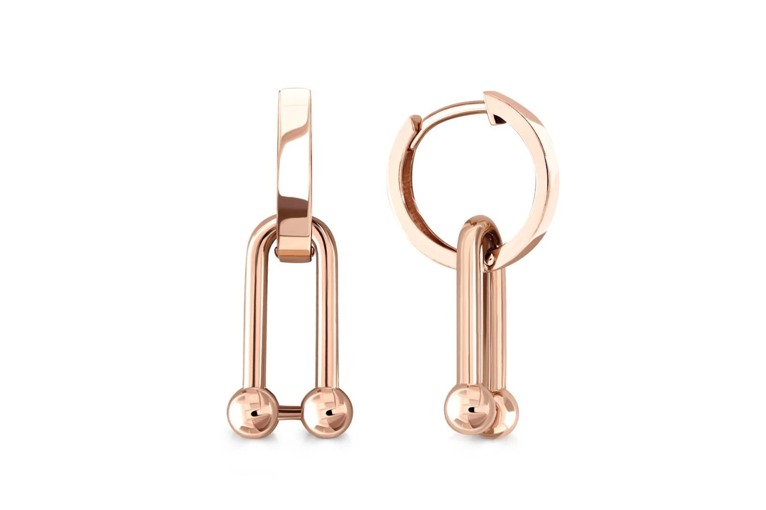 Серьги-трансформеры из красного золота без вставок