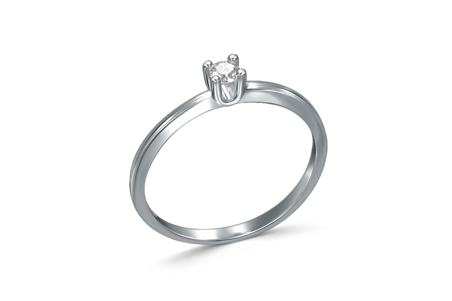 Кольцо из белого золота с бриллиантом