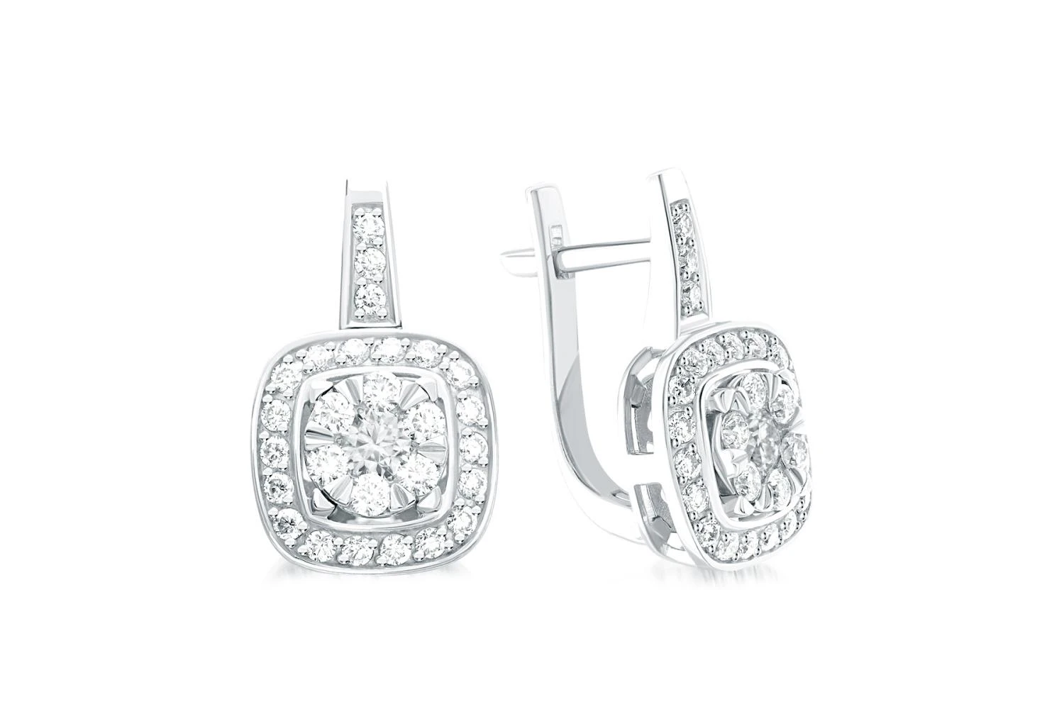 Серьги из белого золота с 56 бриллиантами