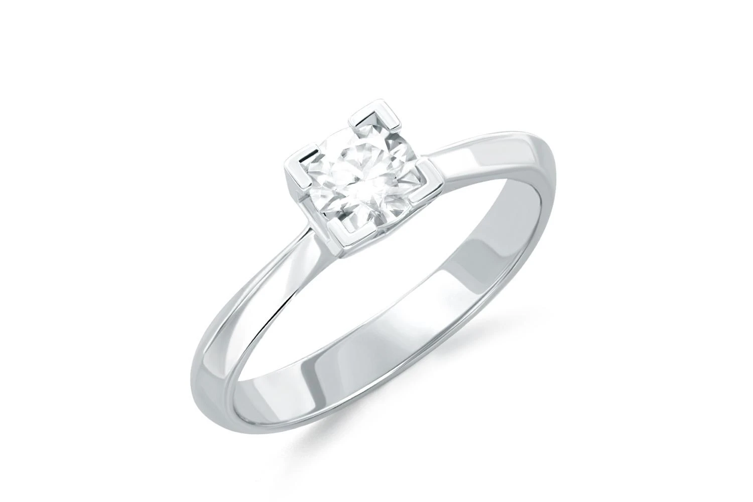 Кольцо из белого золота с бриллиантом