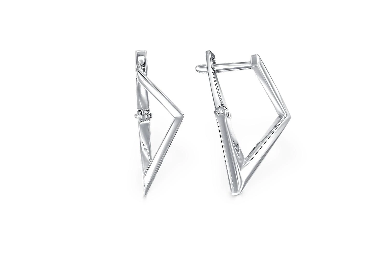 Серьги из белого золота без вставок