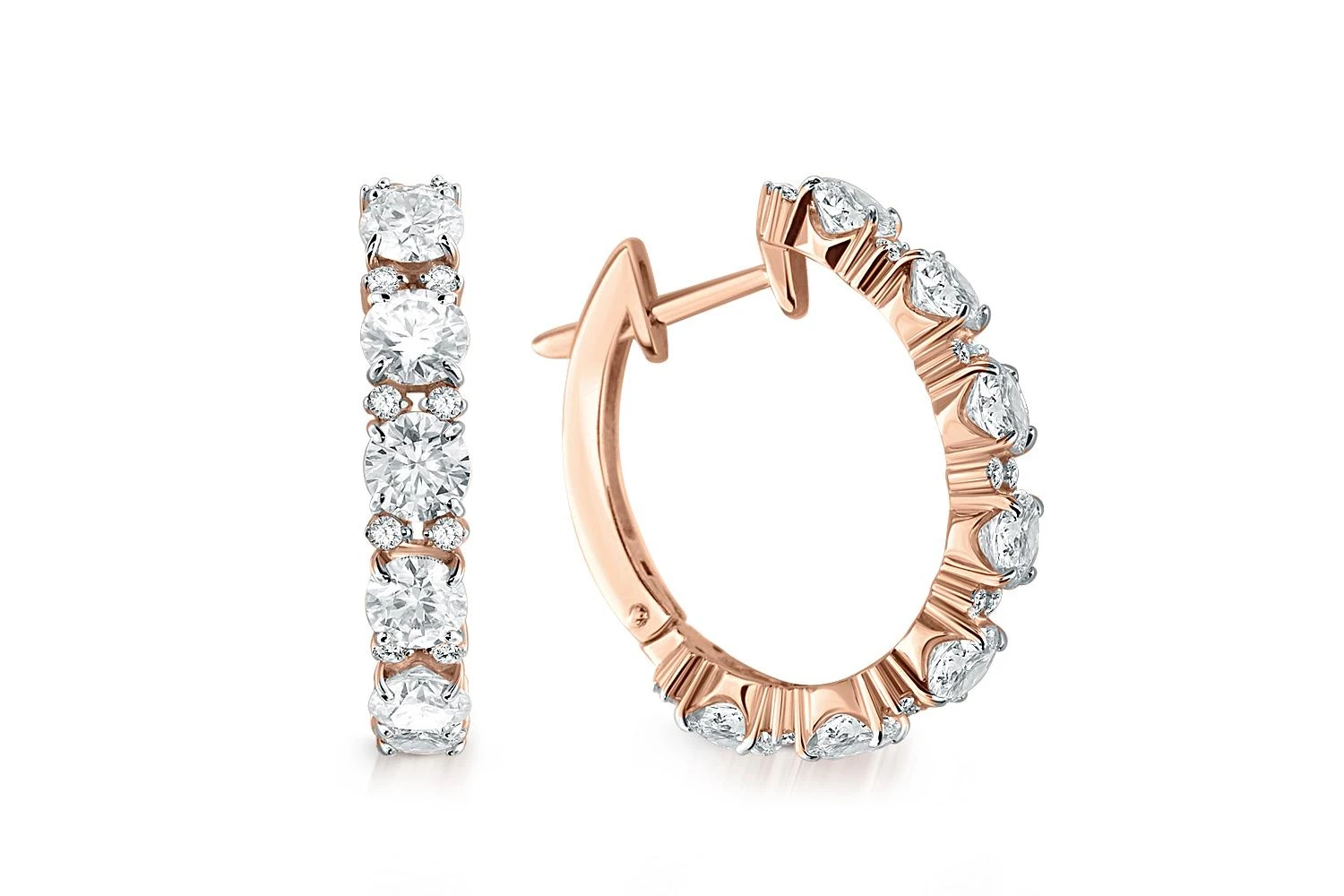 Серьги Дорожки из красного золота с 46 фианитами