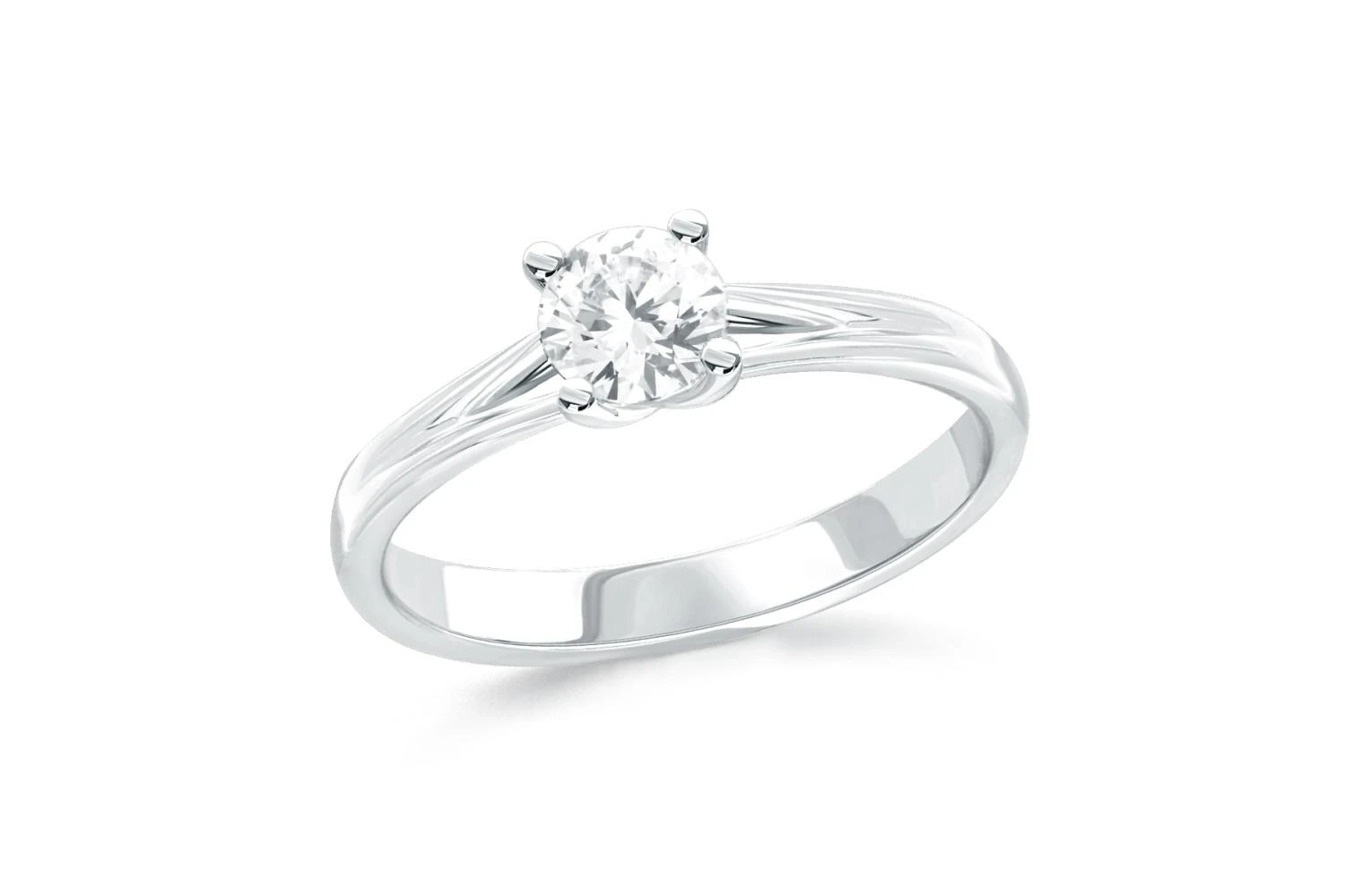 Кольцо из белого золота с муассанитом