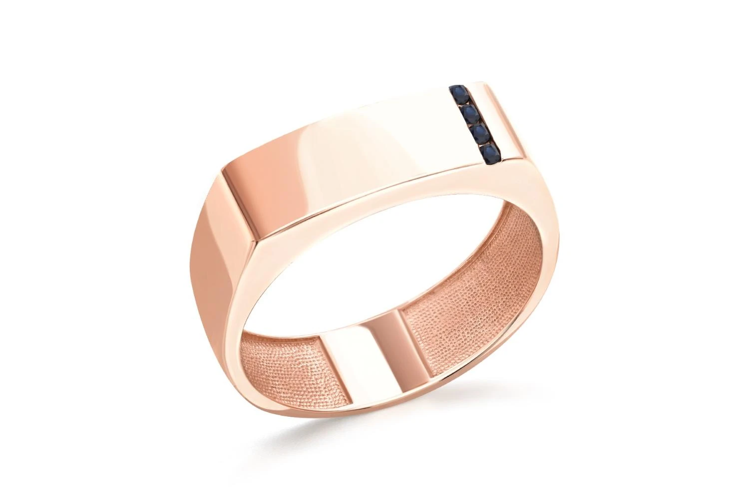 Печатка из красного золота с 4 сапфирами