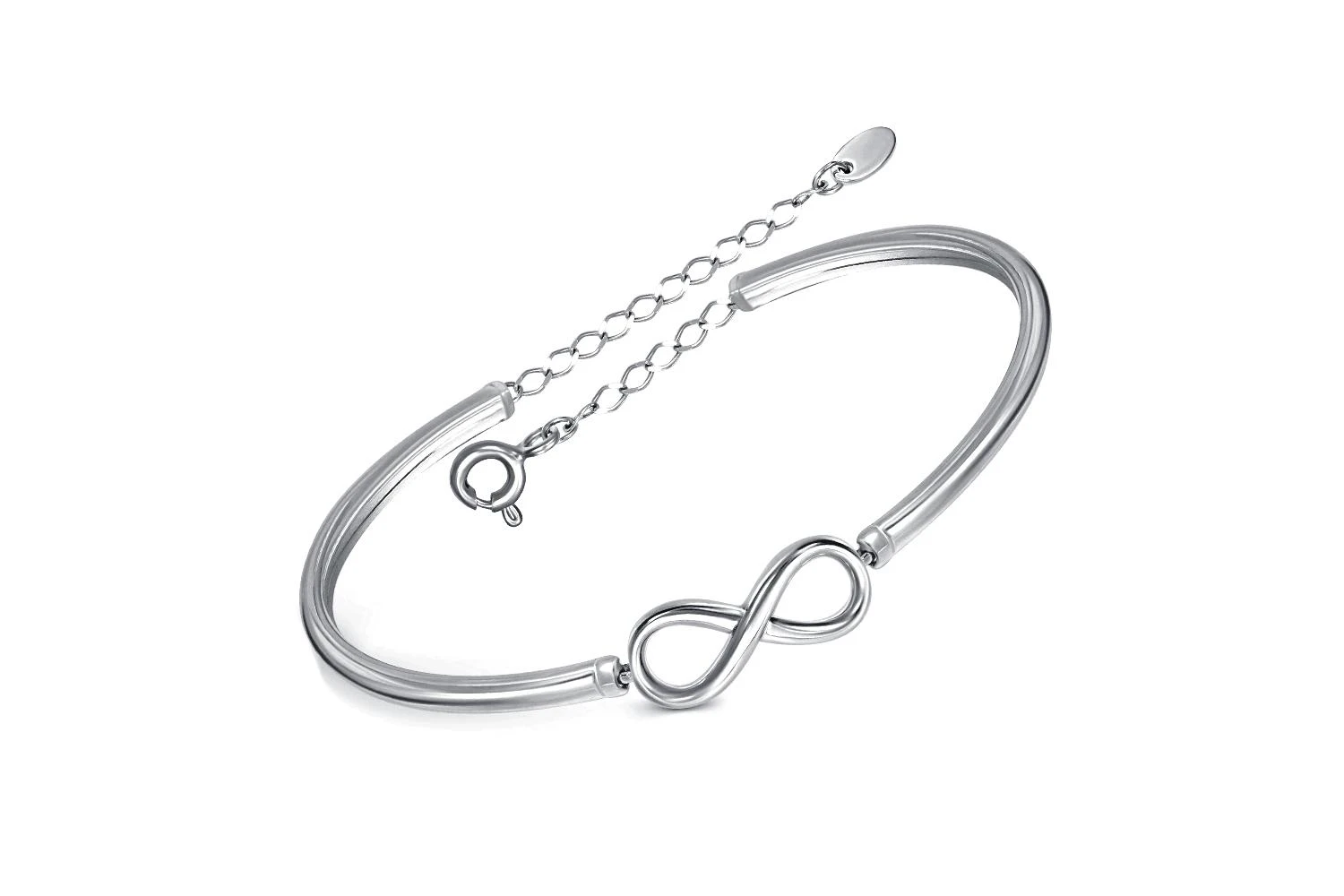 Браслет Бесконечность из белого золота без вставок