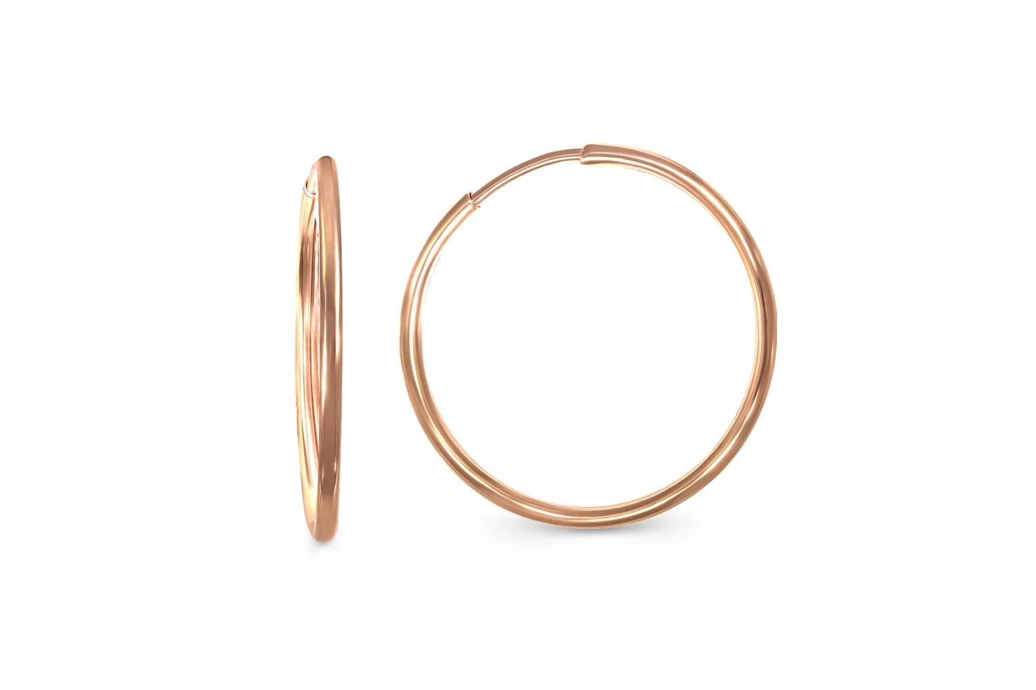 Серьги-конго из красного золота без вставок