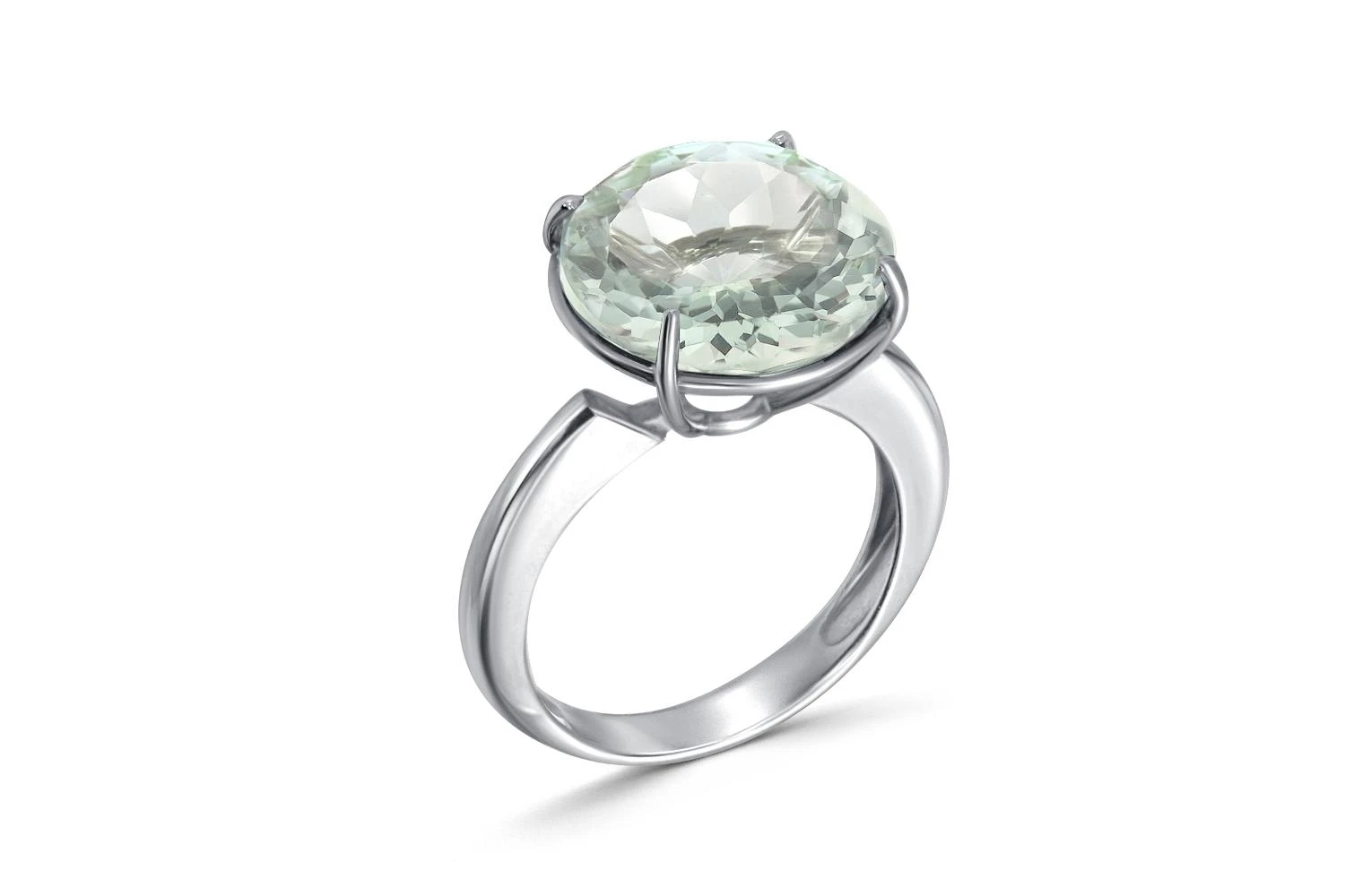 Кольцо из белого золота с аметистом