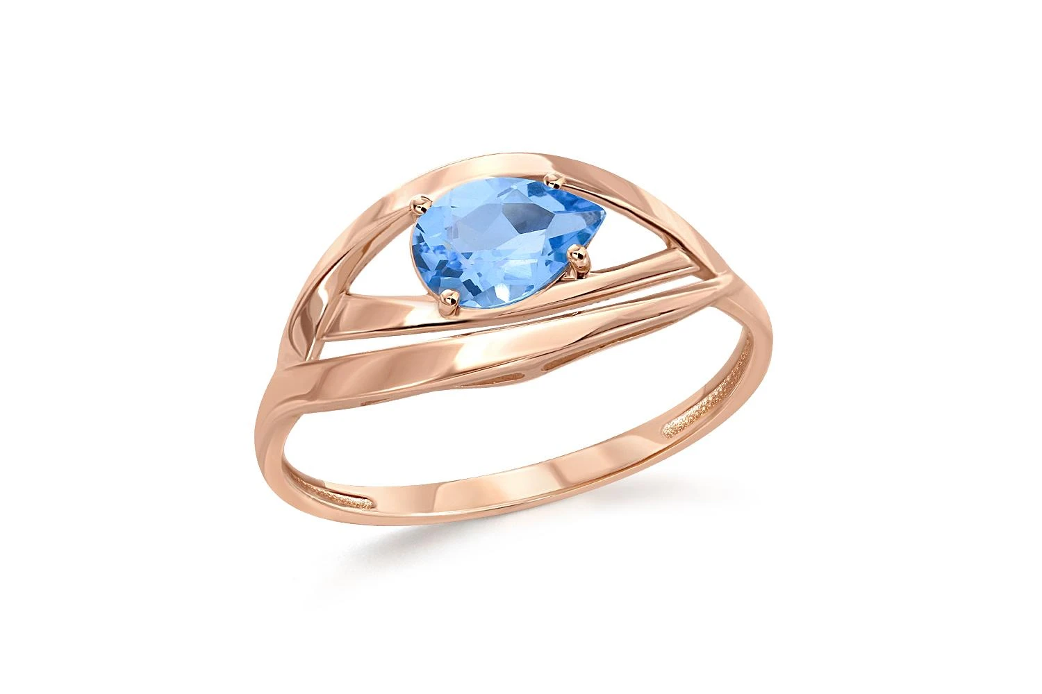 Кольцо из красного золота с топазом swiss