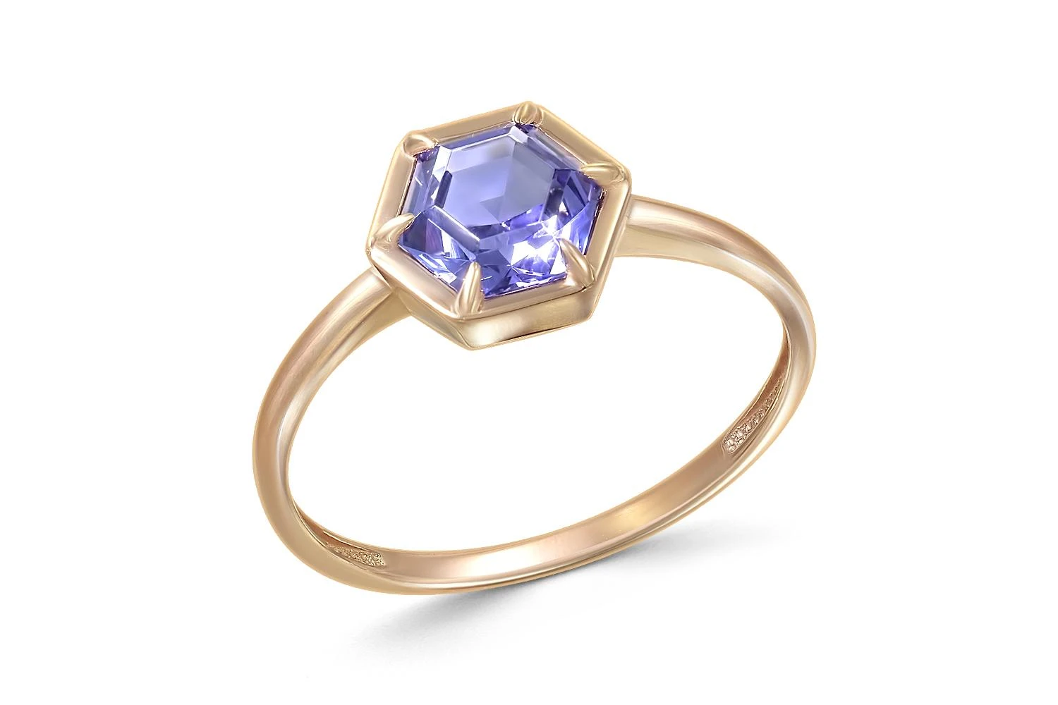 Кольцо из красного золота с ситаллом