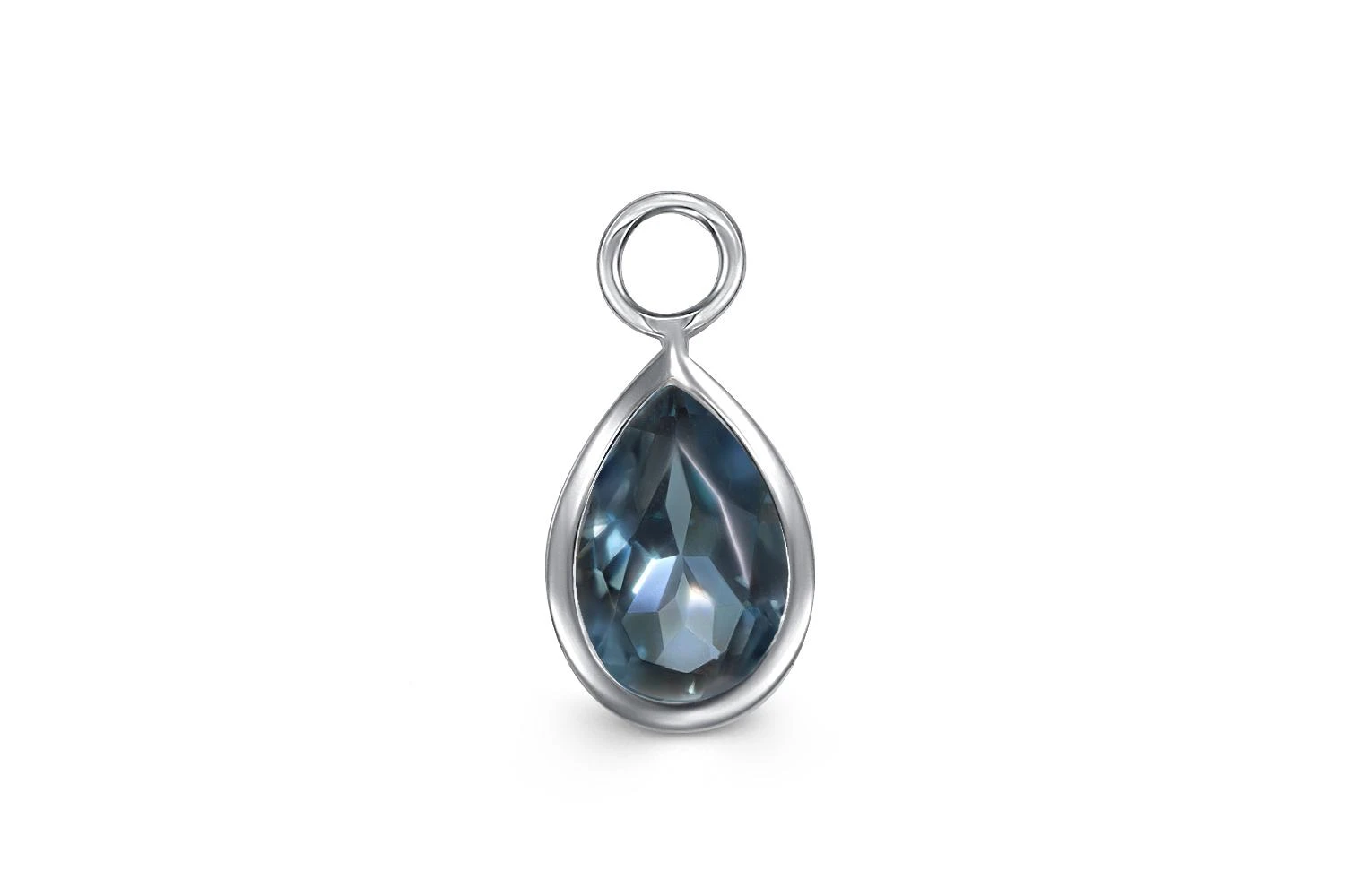 Подвеска серёг-трансформеров из белого золота с топазом лондон