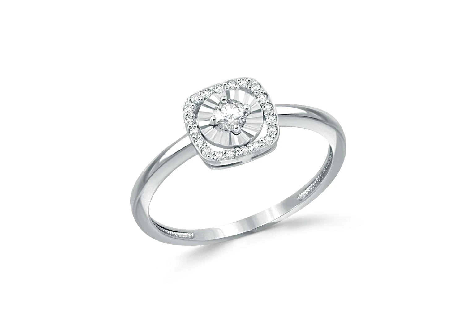 Кольцо из белого золота с 21 бриллиантами