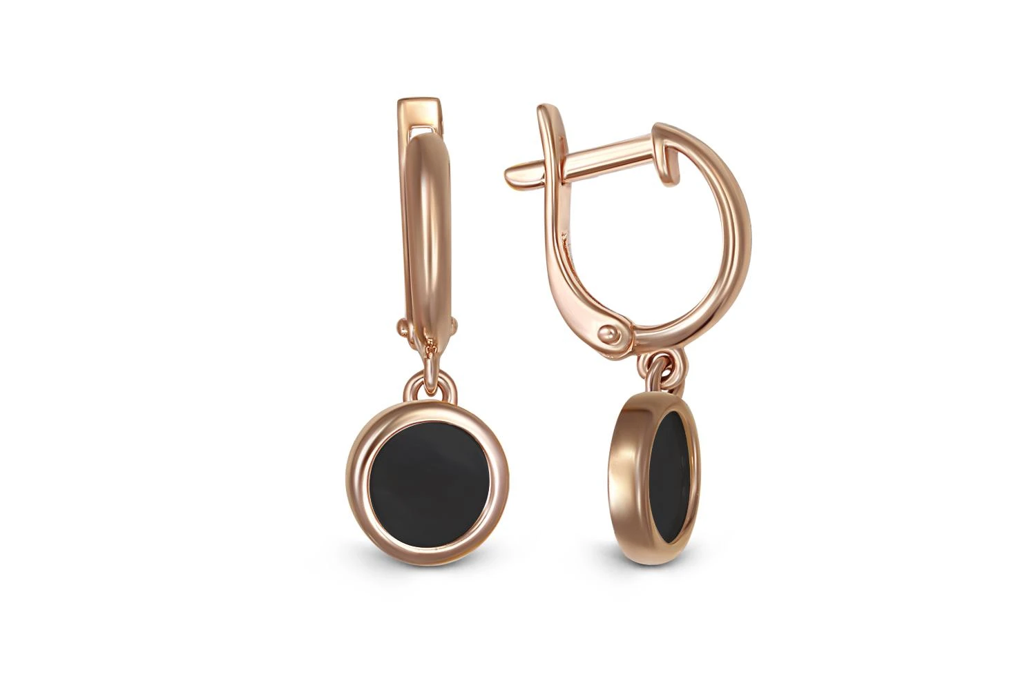 Детские серьги из красного золота с 2 ониксами