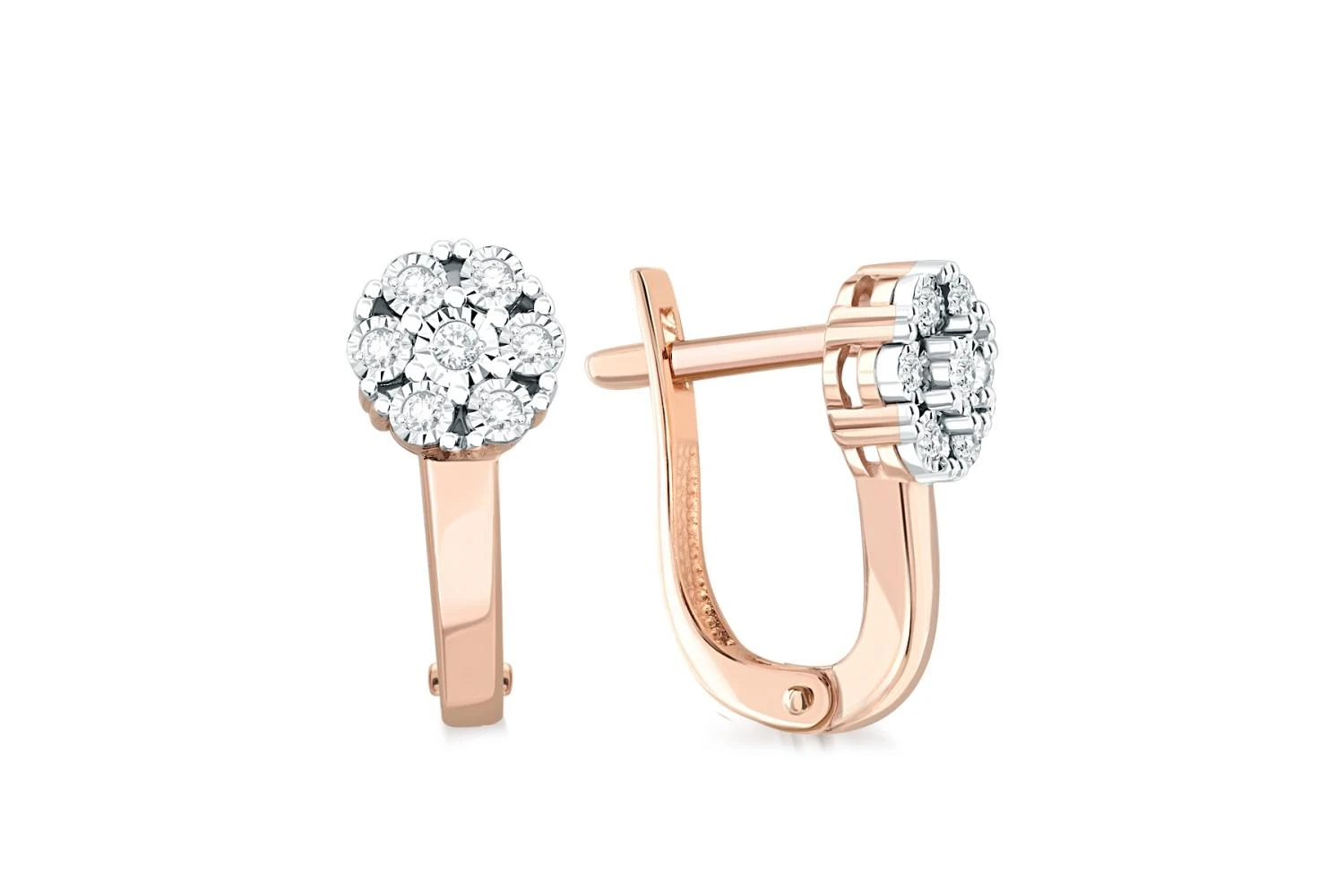 Серьги из красного золота с 14 бриллиантами